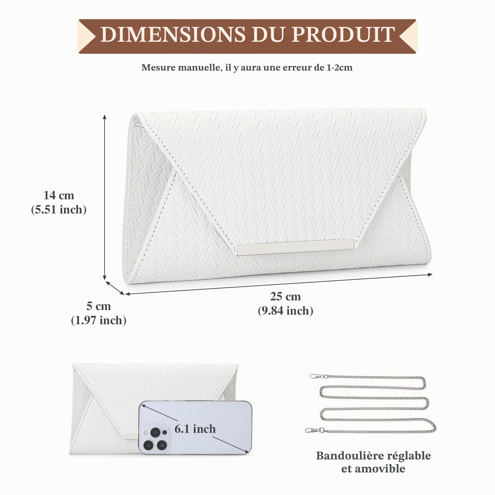 BAIGIO Sac de Soirée pour Femme Élégante Cuir PU Sac à main pour Fête de Mariage Pochettes et Clutches, Adapté pour Fête Mariage Banquet