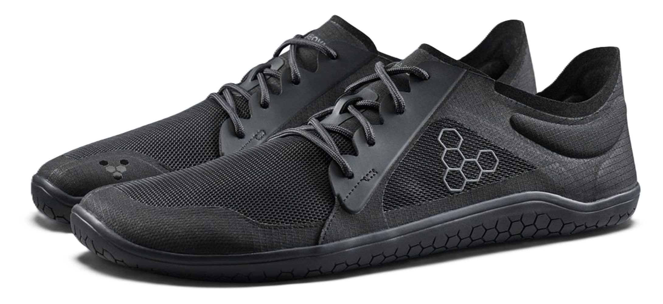 VIVOBAREFOOT Primus LITE IV Womens Obsidian (209253-01) Barfußschuhe für Damen, schwarz, Schnürschuhe für den Outdoor-Einsatz, atmungsaktiv, Mesh, für das Fitnessstudio
