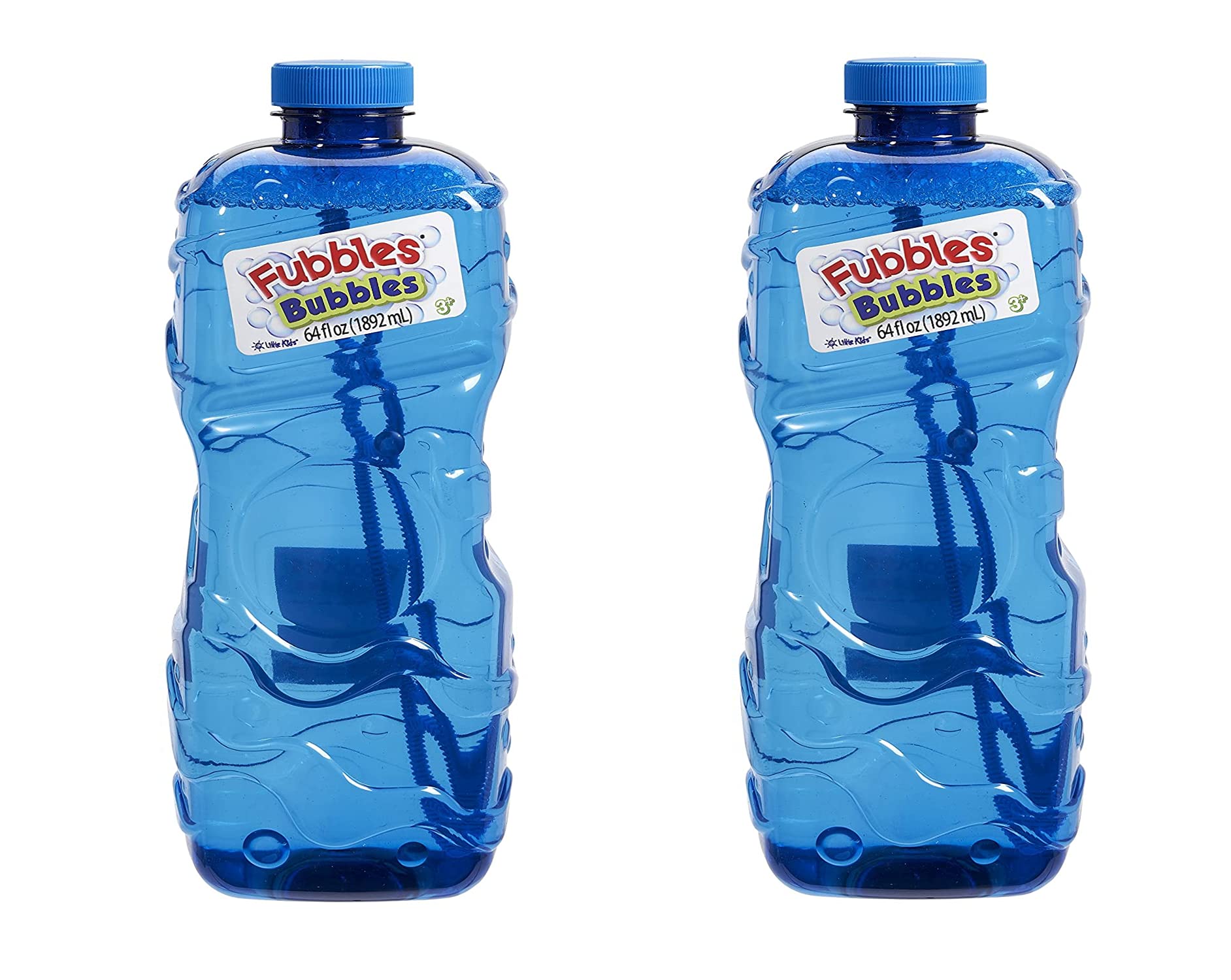 Little KidsFubbles Premium Long Lasting Bubble Solution, Assorted Colors, 64 oz (2 Count - 64 oz)