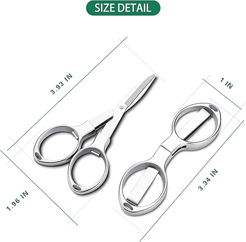 Miniatura 6 de Tijeras plegables, 2 tijeras de llavero, tijeras de viaje portátiles de seguridad, cortador telescópico de acero inoxidable utilizado para el hogar,