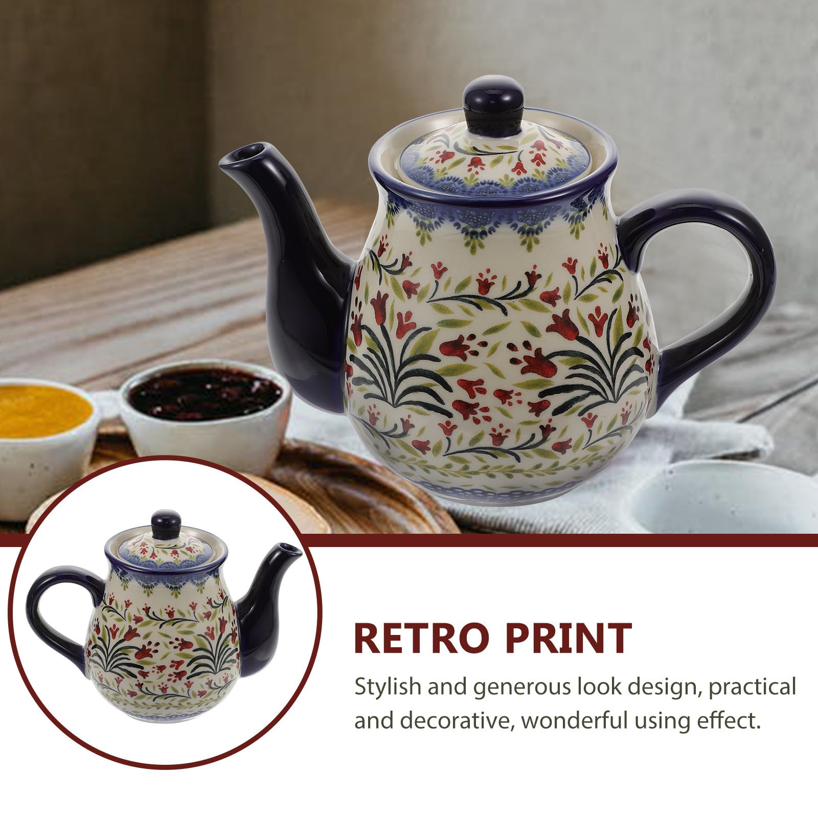 SUPVOX Teiera in Ceramica Porta Tè Multiuso, Bollitore D'acqua Fredda per Casa e Ufficio, Pentola Portatile per Infusi e Tisane, Adatta a Ristoranti e Sale da Tè