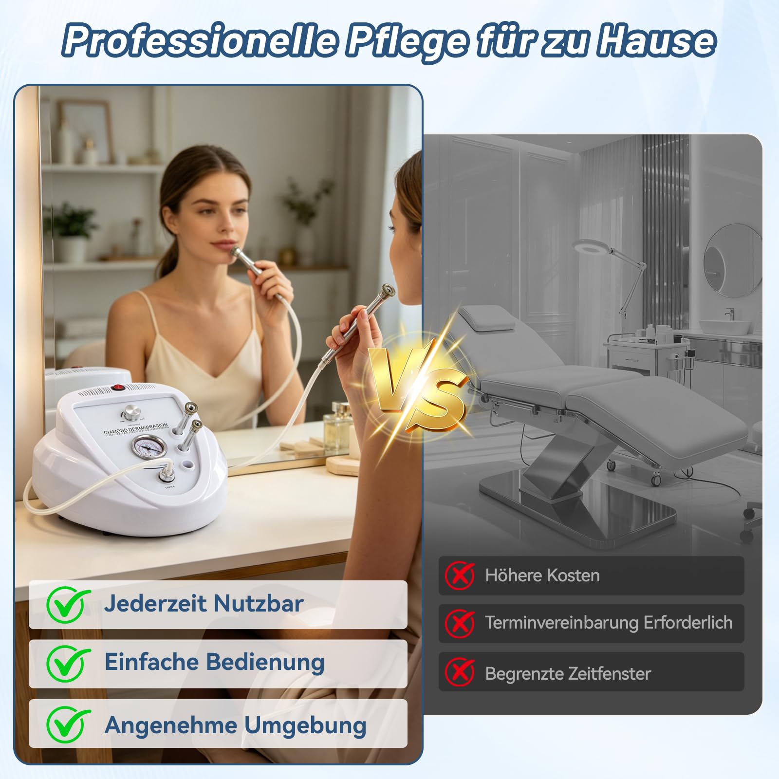 Yofuly Diamant Mic roderrmabrasion Gerät, 3 IN 1 Professionelle Mik roderrmabrasionsgerät Der mabrasion Maschine 65–68 cmHg Saugkraft, Gesichtspflegegeräte für den Heimgebrauch