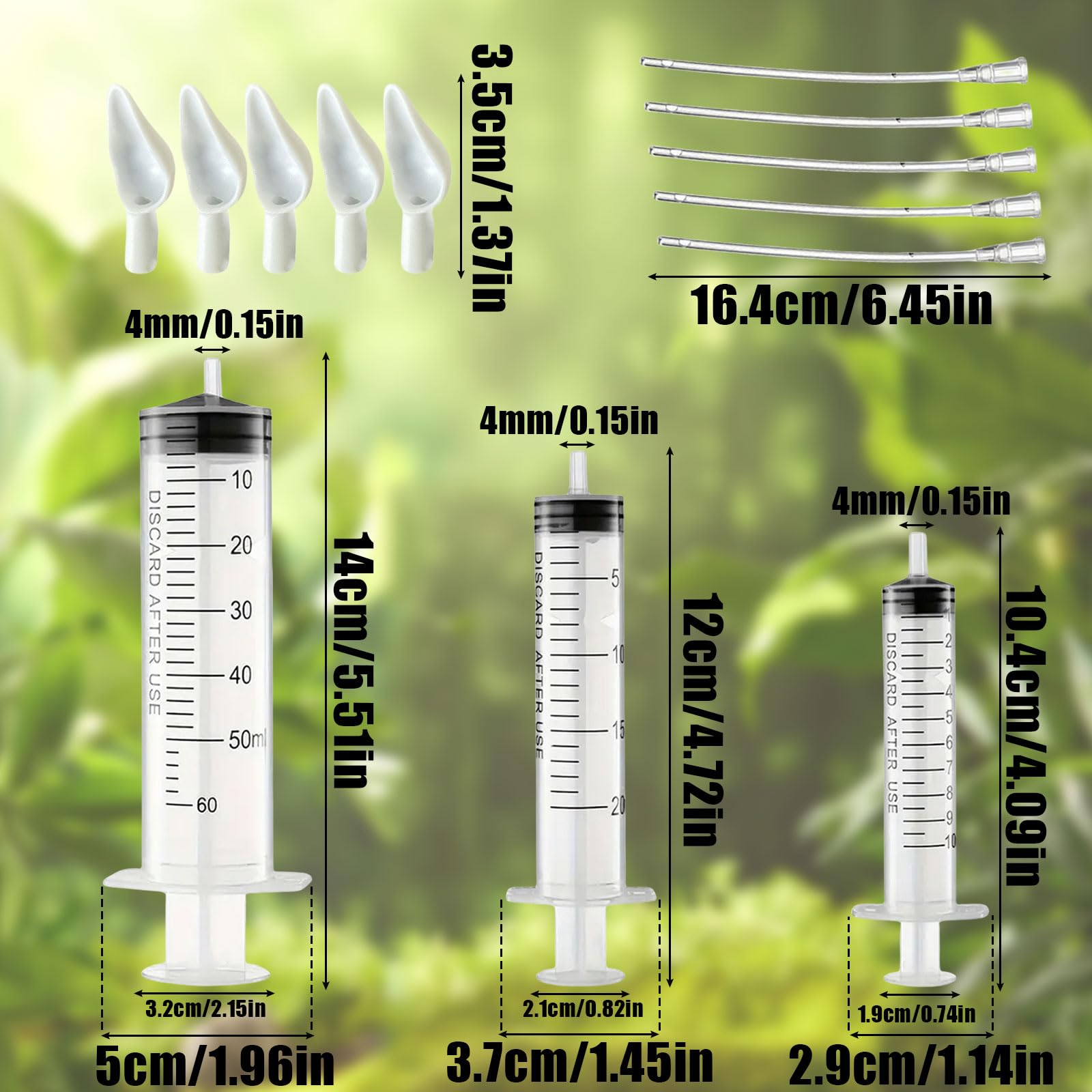 Baby Bird Feeding Syringe Set, 10ml 20ml 60ml Pet Parrot Feeding Syringe with Tubes and Spoon - Image 2