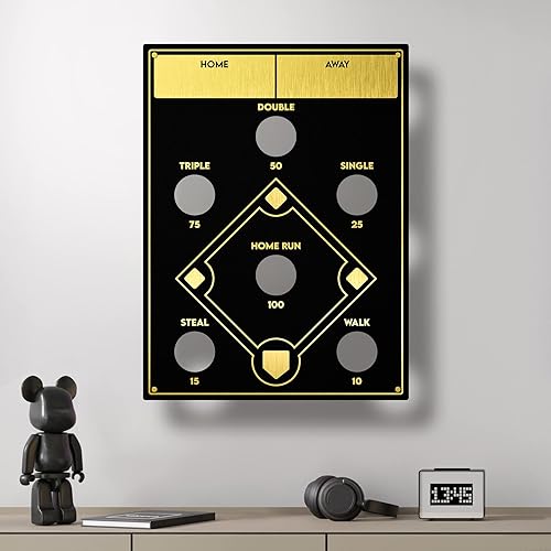 Miniatura 3 de Pro-Graphx Juego de lanzamiento de bolsas de béisbol  Juego de lanzamiento de cornhole montado en la pared para decoración de sala de juegos o