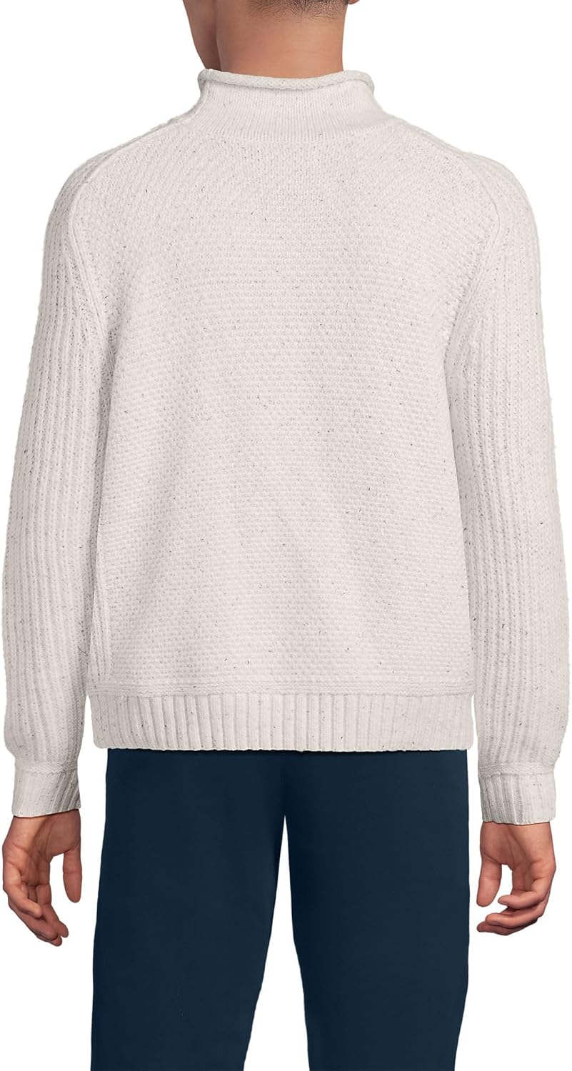 Lands' End Men's Long Sleeve Roll Neck Sweater