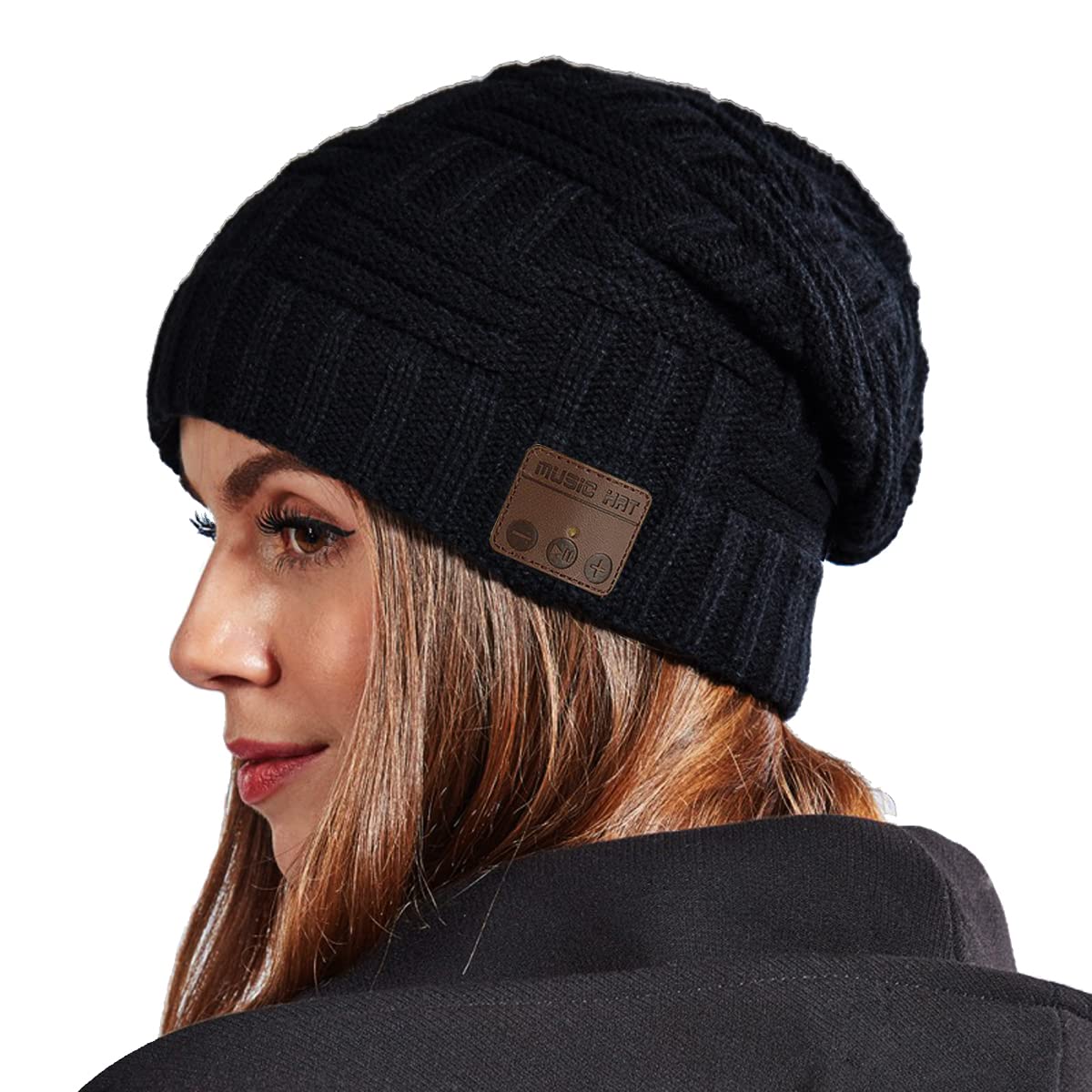 FashionLive Wireless Beanie Hat for Men Women Wireless Music hat with Headphones Headset Speaker Mic Music Beanie Hat Unisex Knit Outdoor Sports