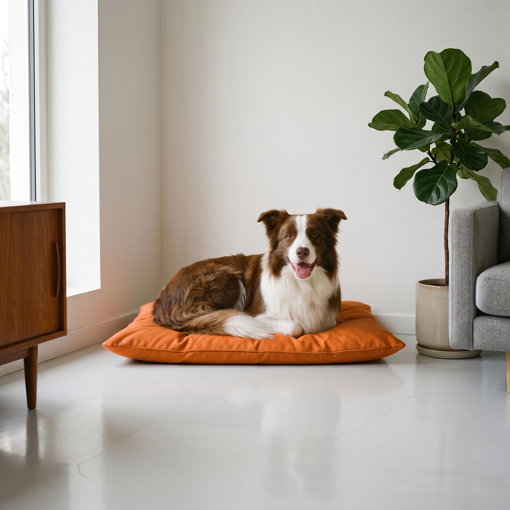 Maxy Cuscinone Cane e Gatto ELEGANT – Cuscino per Animali Domestici Imbottito e Trapuntato, in Microfibra, 60x100 cm, Materassino Morbido e Confortevole per Cani Taglia Piccola/Media/Grande, Arancione