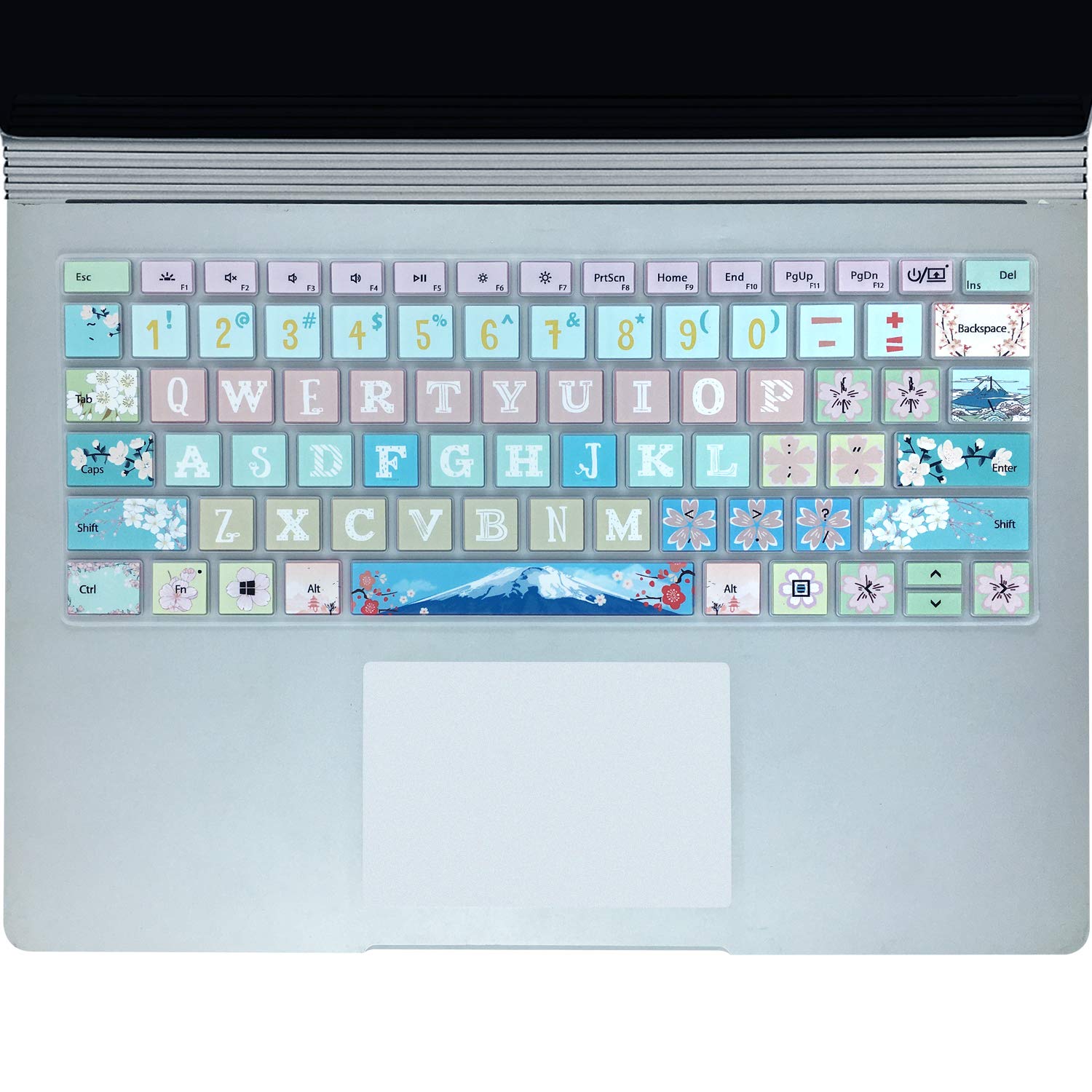 Sanfulin Keyboard Cover Skin for Microsoft Surface Laptop 3 13.5''&15'' and Surface Book 3 13.5''&15'',Silicon Keyboard Protector with Big Letter