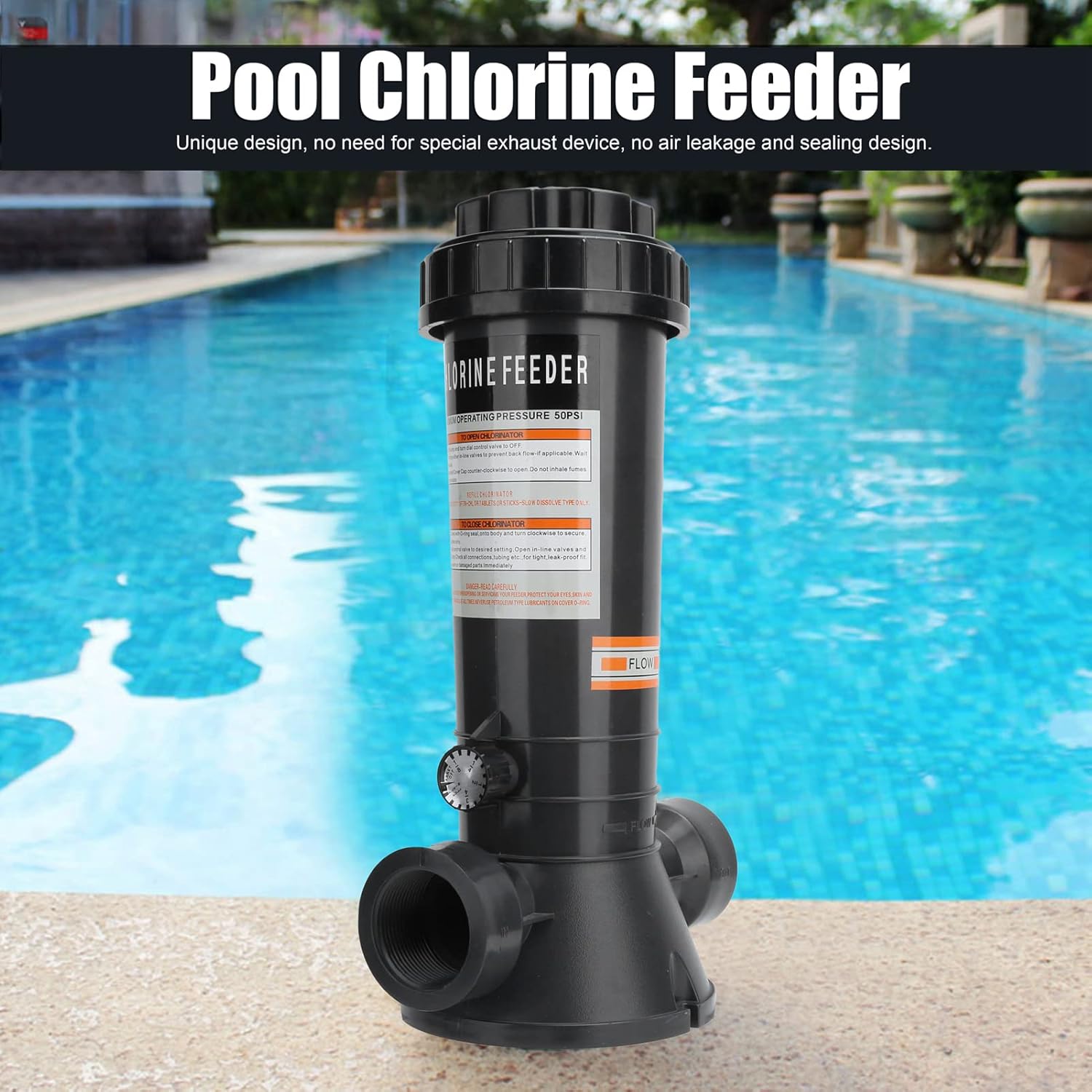 Automatic Pool Chlorinator Floating Pool Chlorine Dispenser with Timer Inline Water Pump Pool Chlorinator Feeder Inline Chlorinator Dispenser for Swimming Pool Equipment