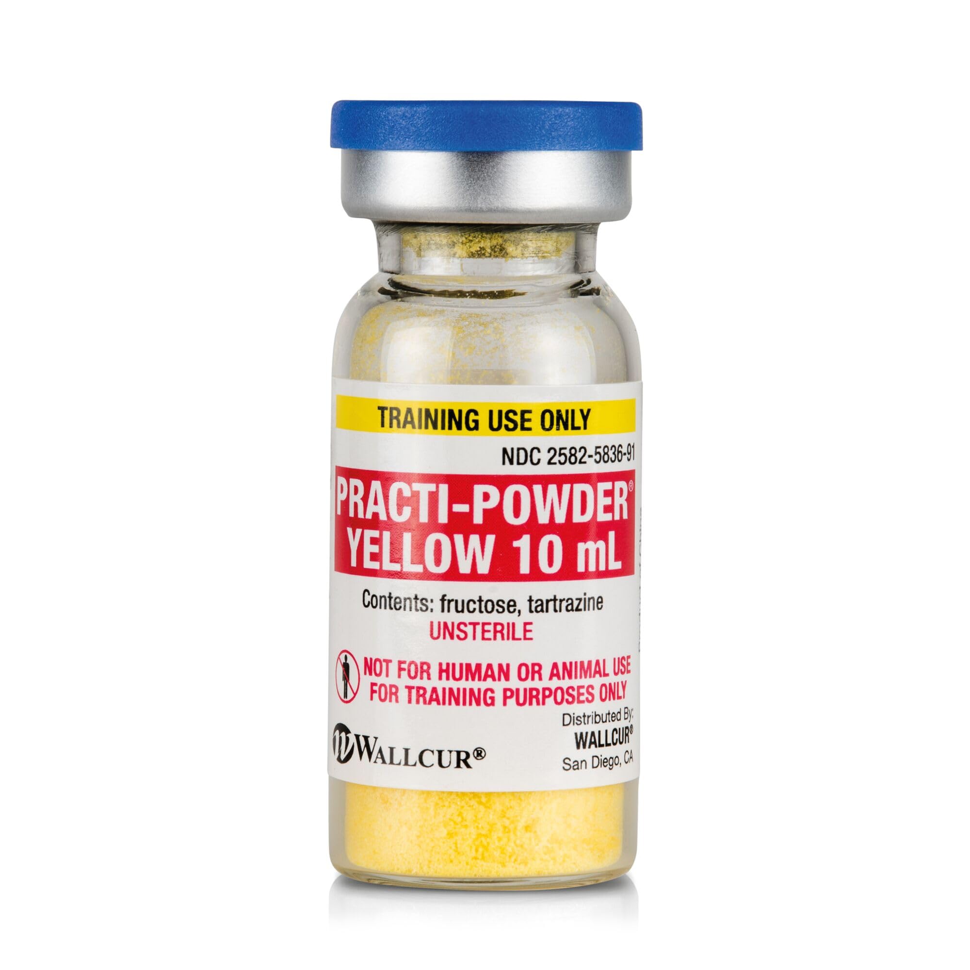 Proszek do ćwiczeń żółty 10 ml (fiolka) (opakowanie zawiera 30) - produkt symulacyjny do treningu medycznego