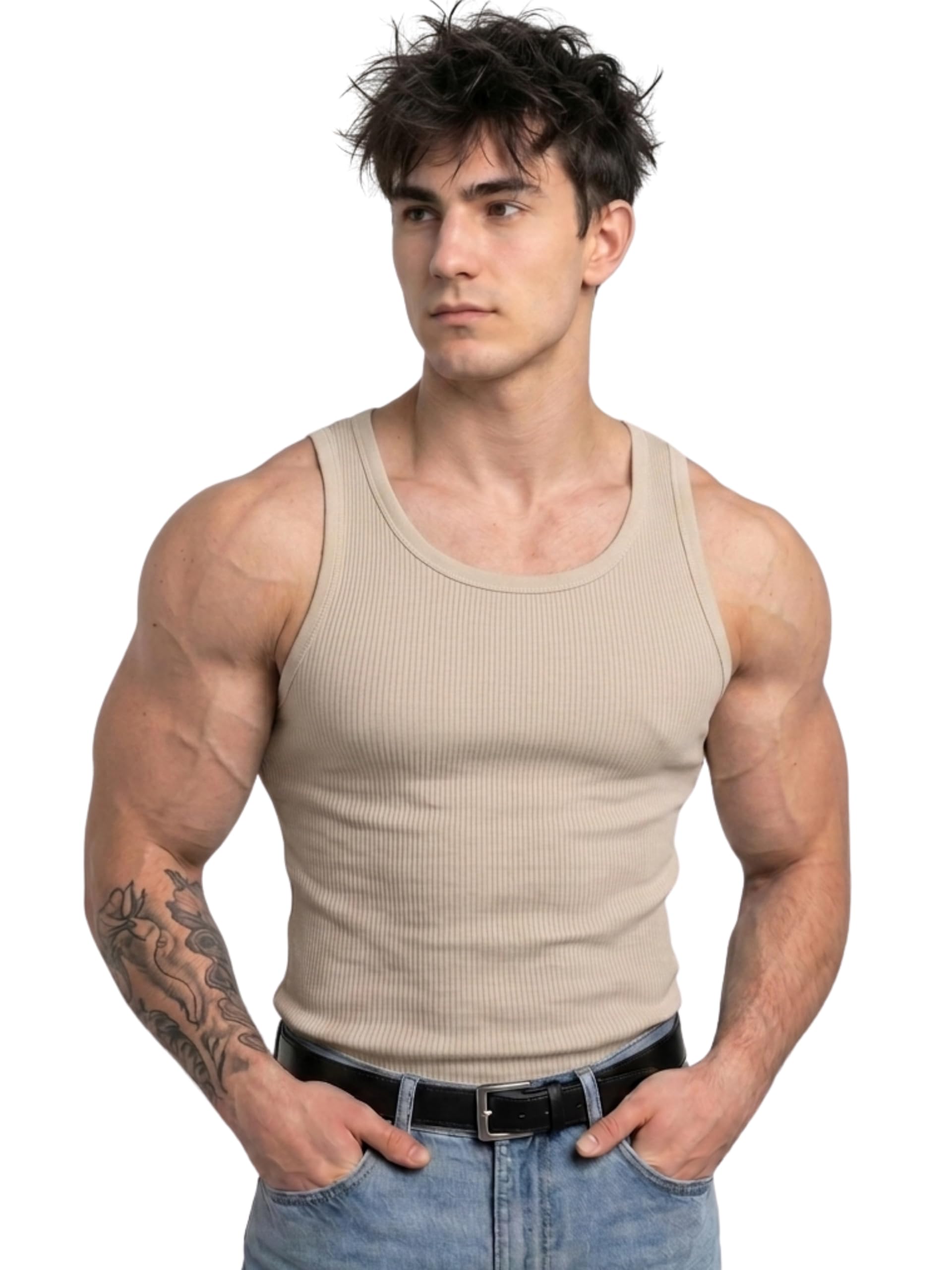 Premium Men’s Cotton Blend Vest – Sleeveless Gym Tank Top & Undershirt, Breathable, Stretchable & Skin-Friendly Ribbed Innerwear for Men – Perfect for Workout, Layering-picture-26