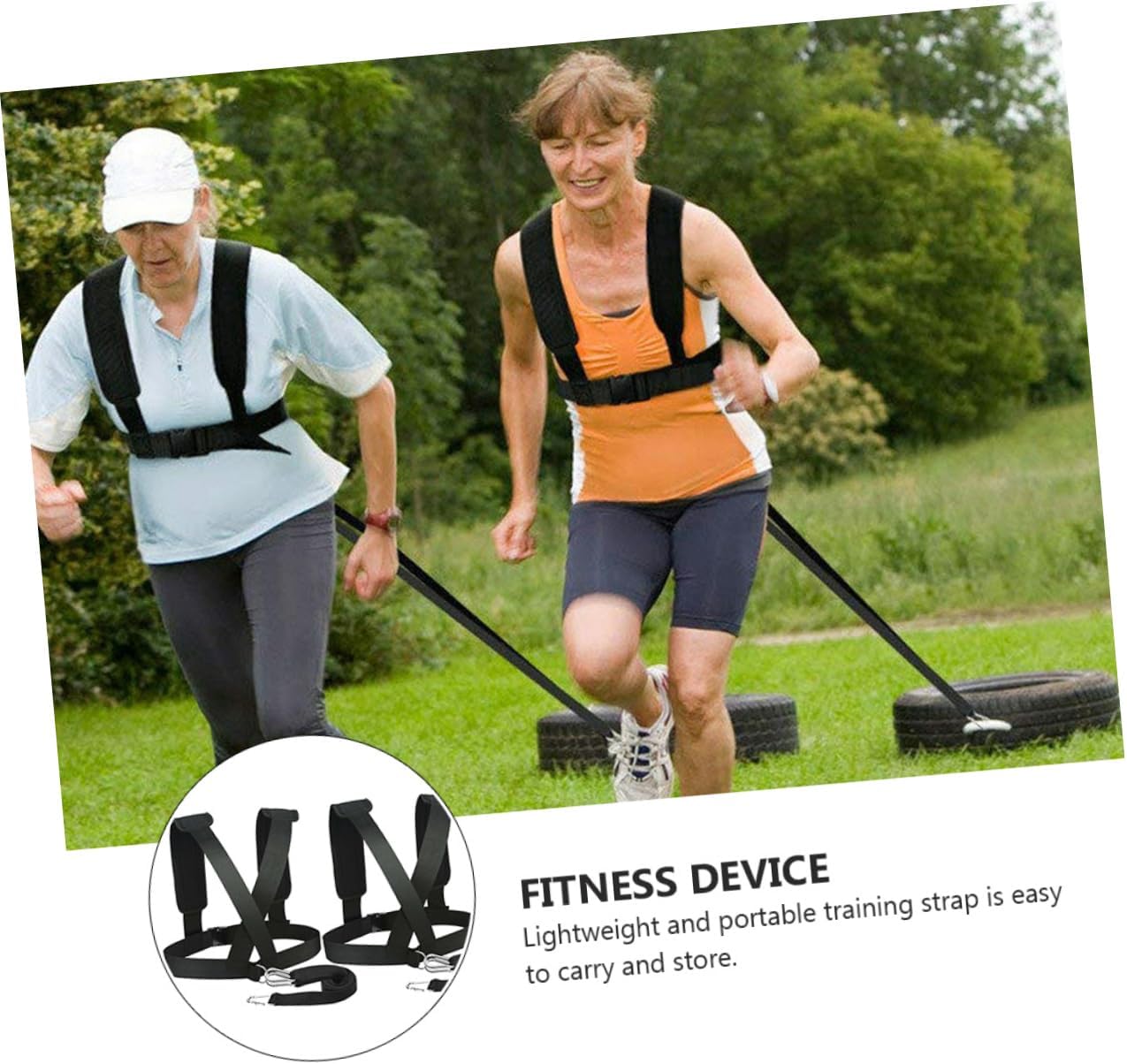 2pcs Sled Harness Weight Bearing Shoulder Straps Fitness Training Belt with Metal Buckles for Running Speed Strength Training Outdoor Sled Pulling