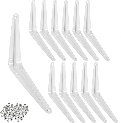 Ménsula de metal para repisas de pared, color blanco, Blanco disponible en Yaxa Venezuela