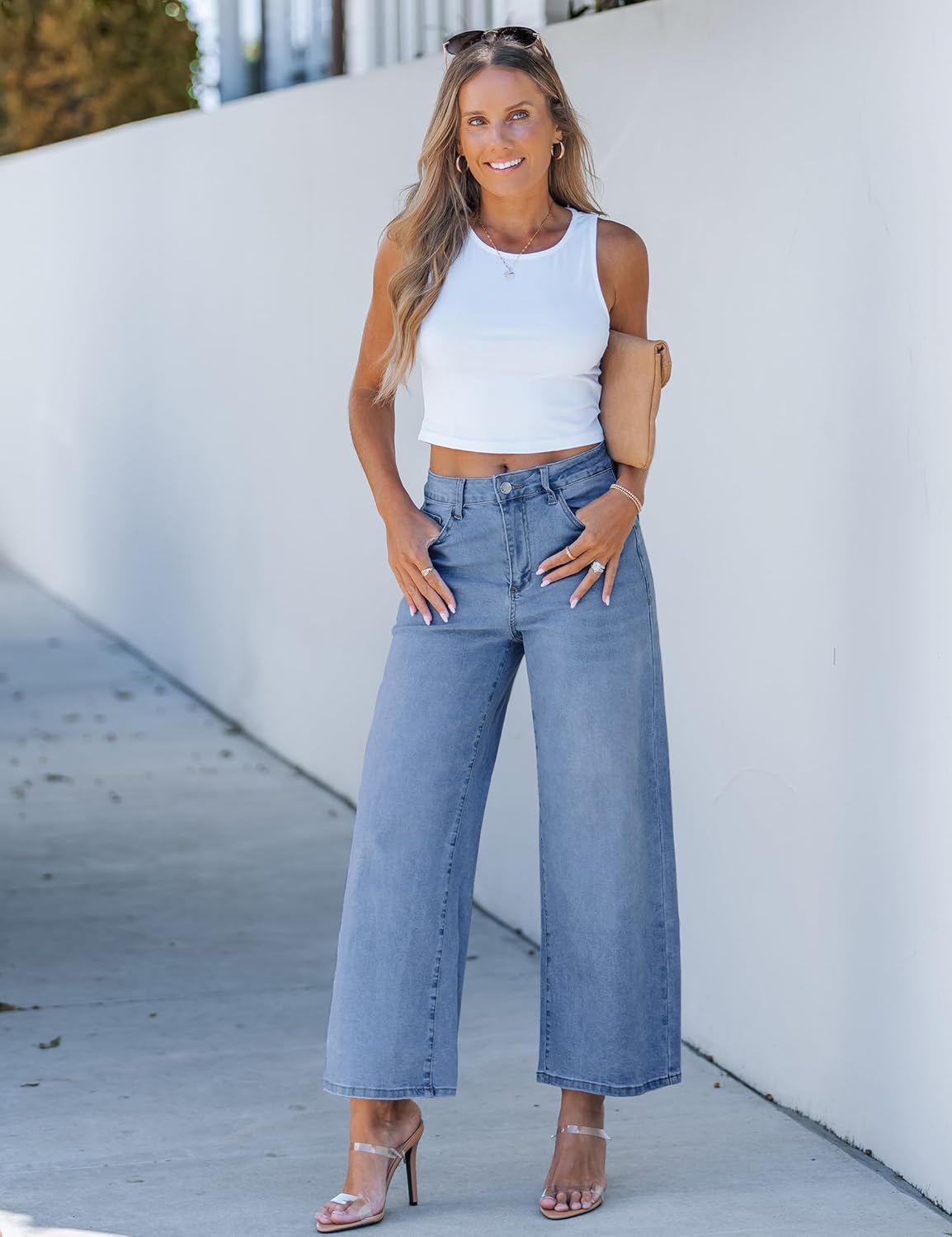 luvamia Wide Leg Jeans for Women High Waisted Relaxed Fit Trendy Stretchy Denim Pants Ankle Trouser Jeans with Pockets - Image 7