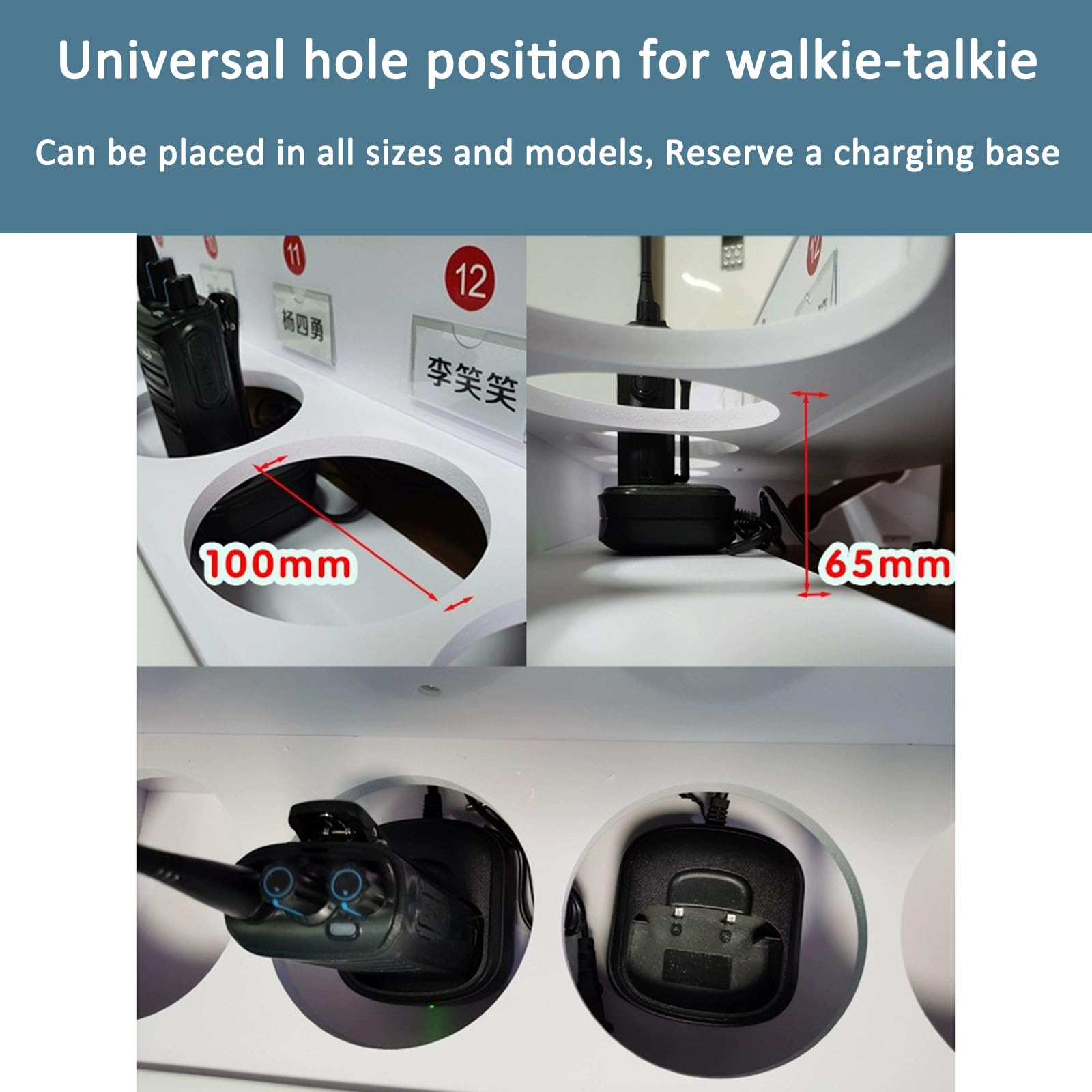 Estuche Universal para walkie Talkie,Soporte para Radio bidireccional de Escritorio Organizador de micrófono,Armario de Almacenamiento de Herramientas Caja de Almacenamiento para walkie talkies