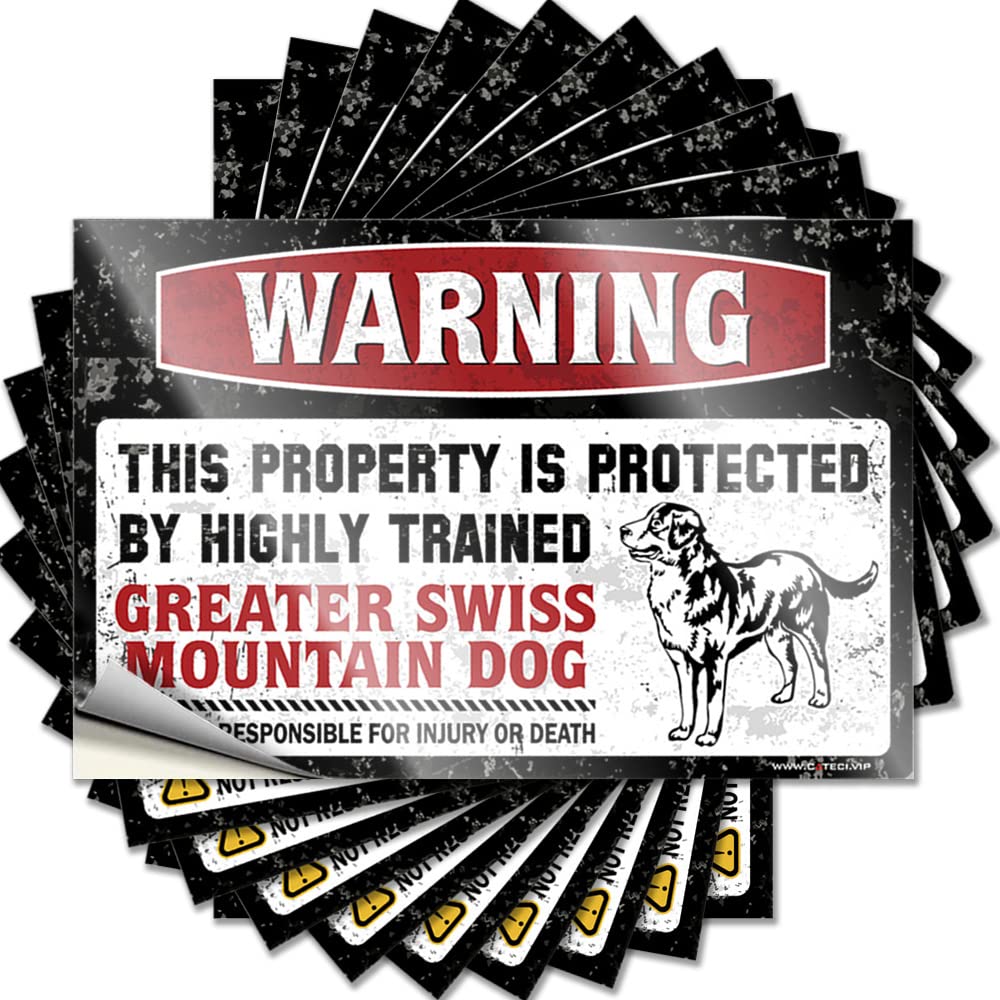 Lettering Sticker Tiki | Autumn Tumbler Warning This Property is Protected By A Highly Trained Greater Swiss Mountain for Gamers(8X12CM)