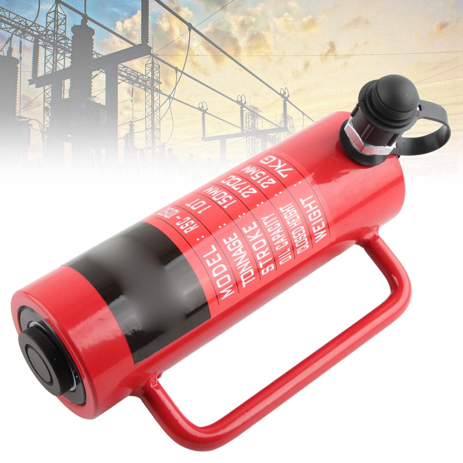 Hyuduo Przemysłowy Siłownik Hydrauliczny 10T Ultra Cienki RSC10150 z Pustym Otworem do Budowy Statków Energetycznych, Stalowy Podnośnik o Dużej Wytrzymałości 45#, Skok 150 Mm, średnica Tłoka 38 Mm