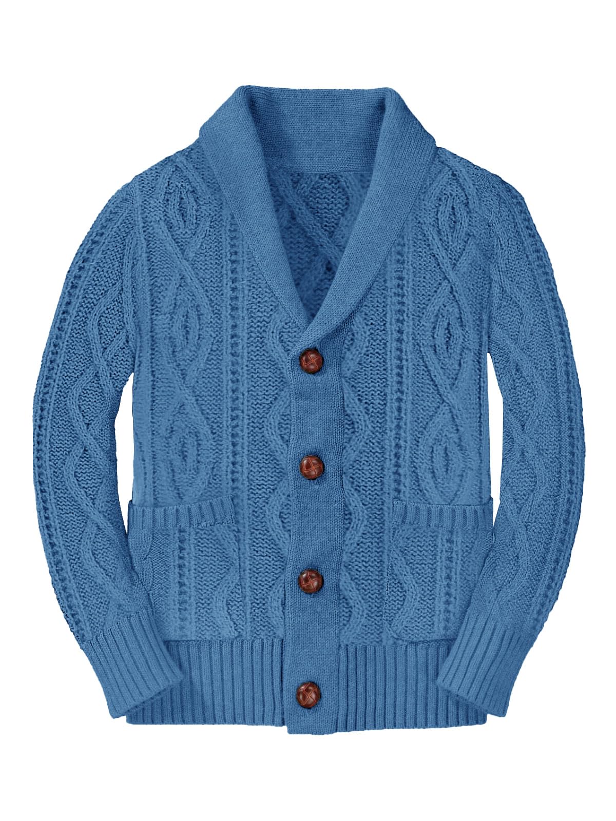 Maglione da ragazzo Cardigan Button Down collo a scialle lavorato a maglia capispalla a maniche lunghe maglione cappotti con tasche