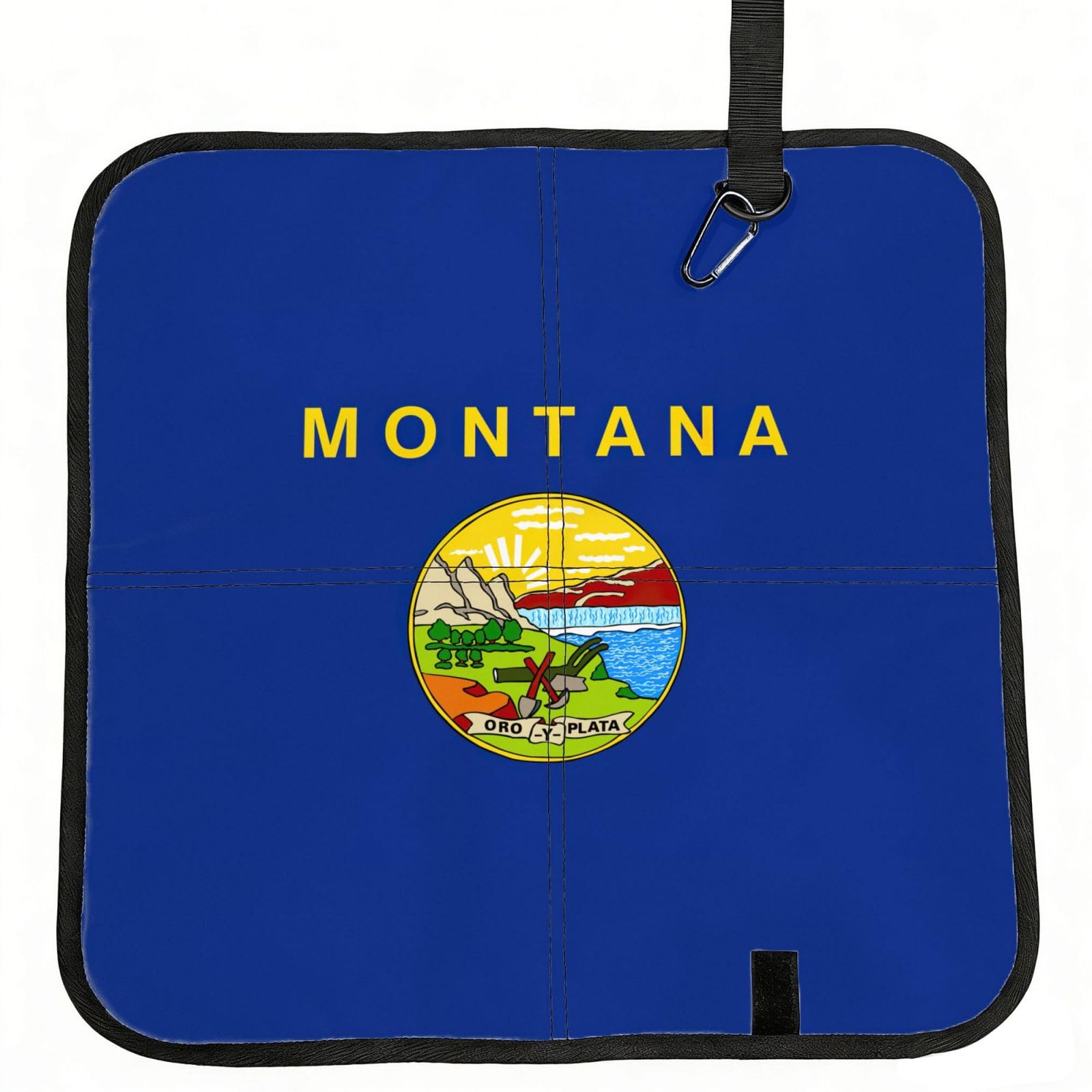 AYYQWE Montana State Flag Print Foldable Seat Cushion Portable Chair Pad Office Commuting Picnic Camping Outdoor