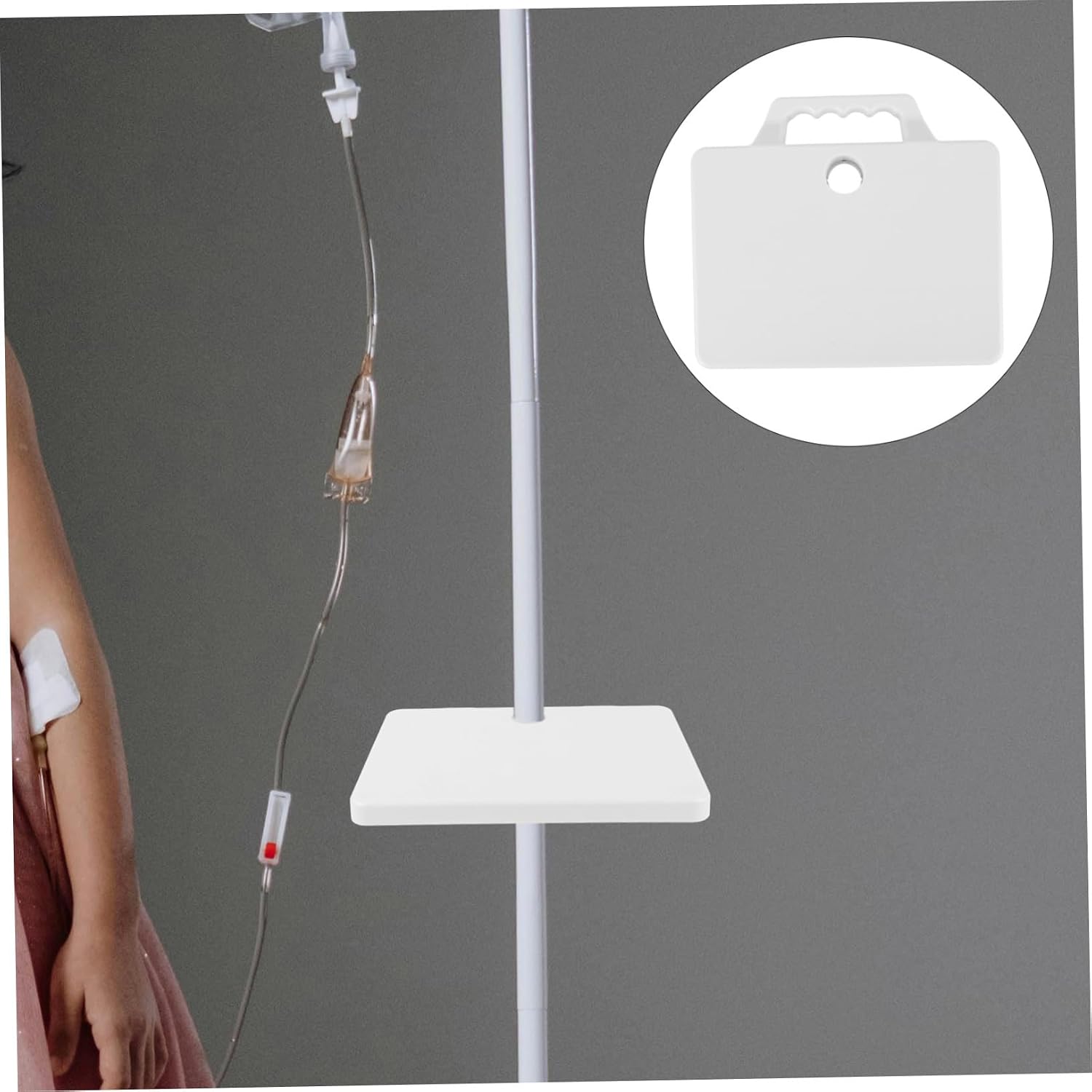 Infusion Stand Serving Tray Drip Stand Storage Plate Medical Product Holder Plastic Tray Easy Install Design