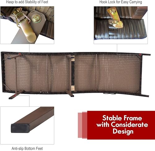 Miniatura 7 de RELAX4LIFE Sillas de descanso para exteriores, juego de tumbonas de mimbre portátil con cojín, ratán de polietileno y marco de metal, tumbona al