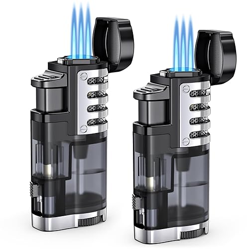 Torch Lighter Butane Refillable Triple Jet Flame Torch Lighters, Windproof