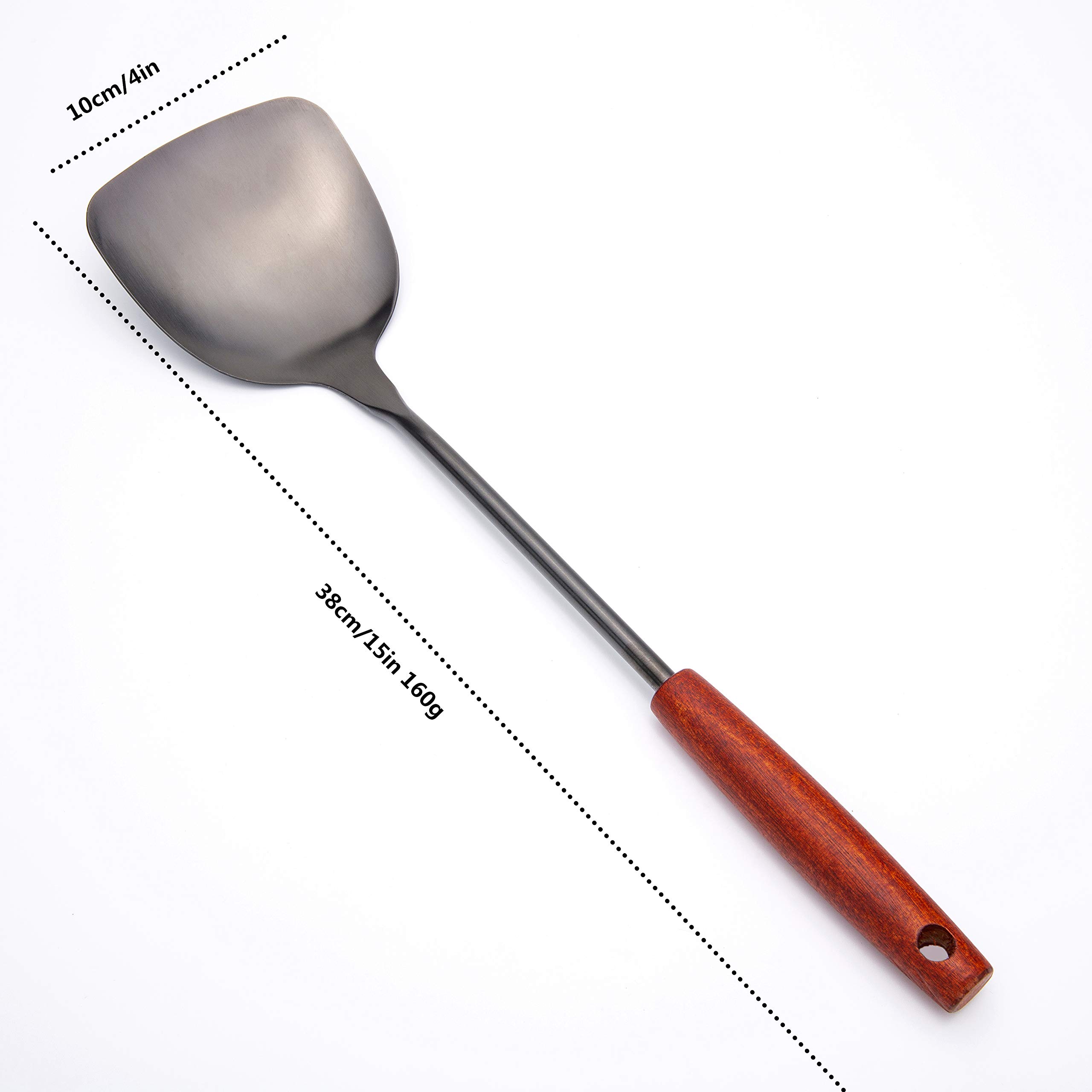 FJNATINH Wok Spatula 15 inches Spatulas for Wok, Stainless Steel Metal Wok Spatulas for Kitchen Use Cooking Utensils Spatula for Cooking Cast Iron