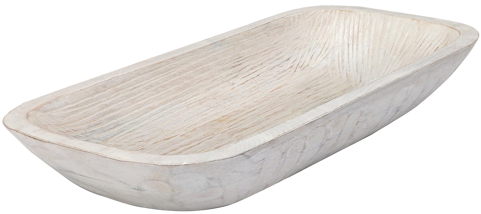 Dough Bowl, Wooden Dough Bowls for Decor, Wooden Bowls Decorative (L19 x W8 x H3 inches)