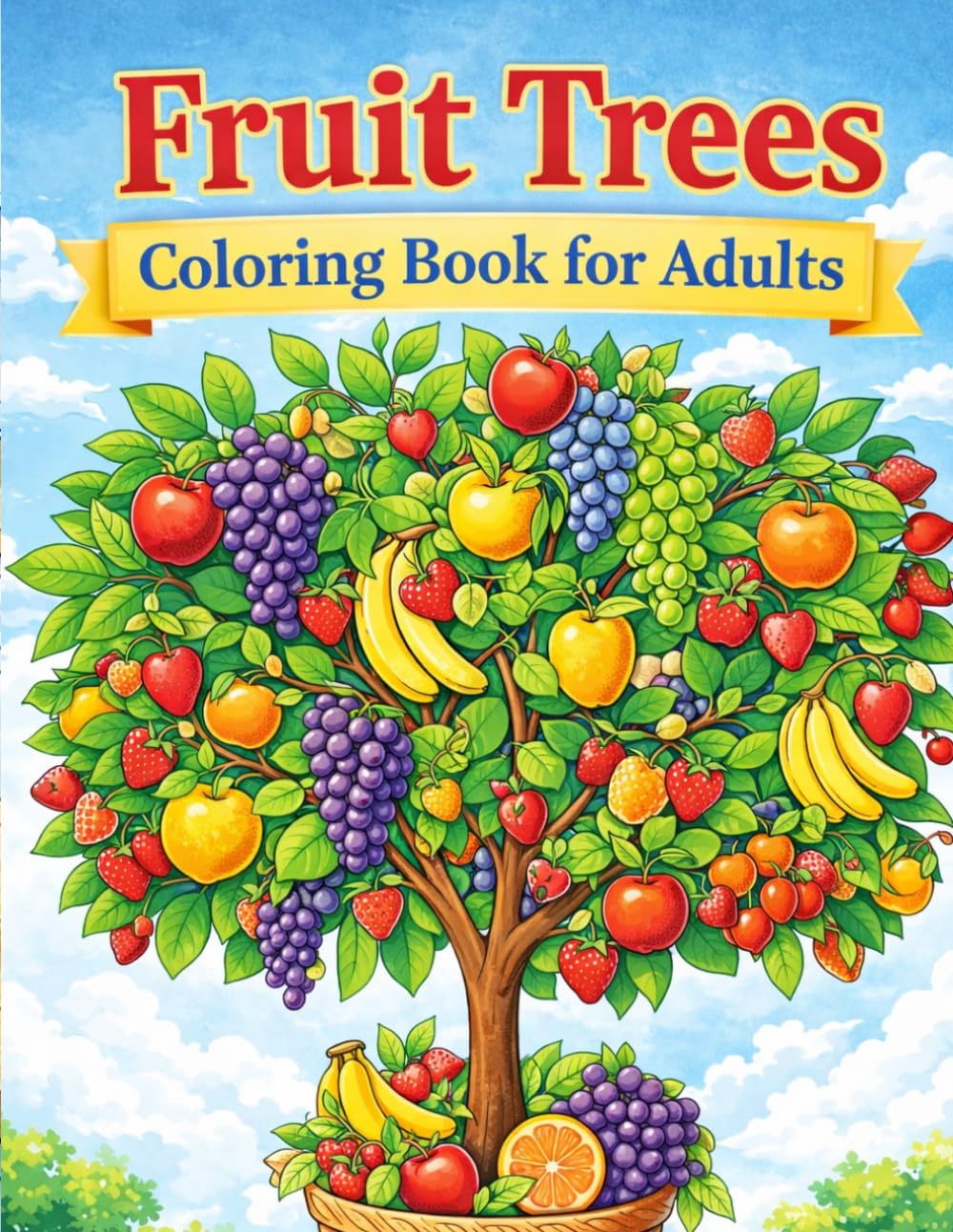 Fruit Trees Coloring Book for Adults: Relaxing Fruit-Themed Designs with Trees, Gardens, and Beautiful Nature Scenes