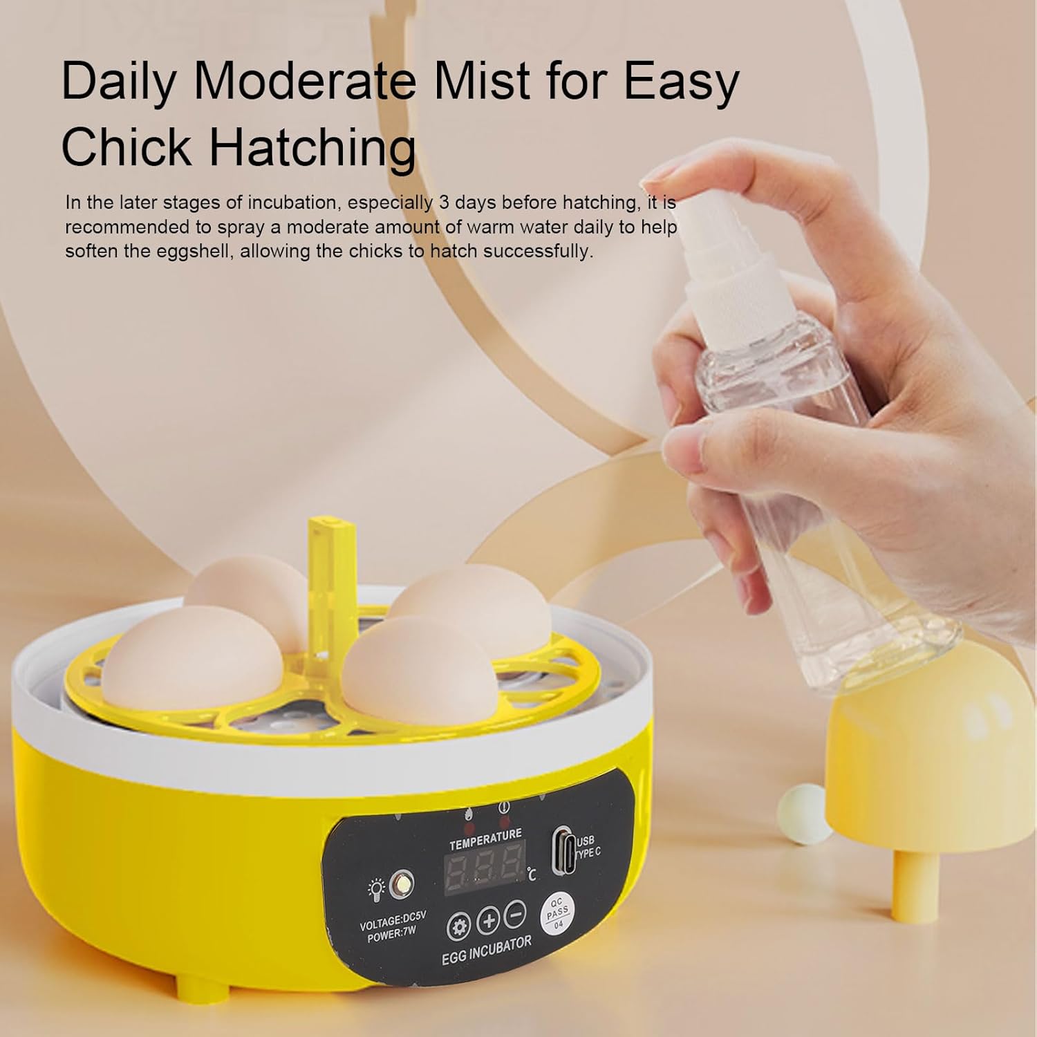 Egg Incubator Humidity Temperature Control for Hatching Eggs Mini Size Home Use