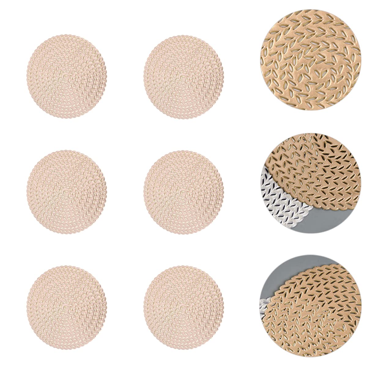 silikonowa podkładka pod gorące naczynia, Puste podkładki ze słomy pszennej wielokolorowe 9,8x9,8 cm 1/2/3/12 szt(Goldenx3pcs,9.8X9.8X0.1CMx3pcs)