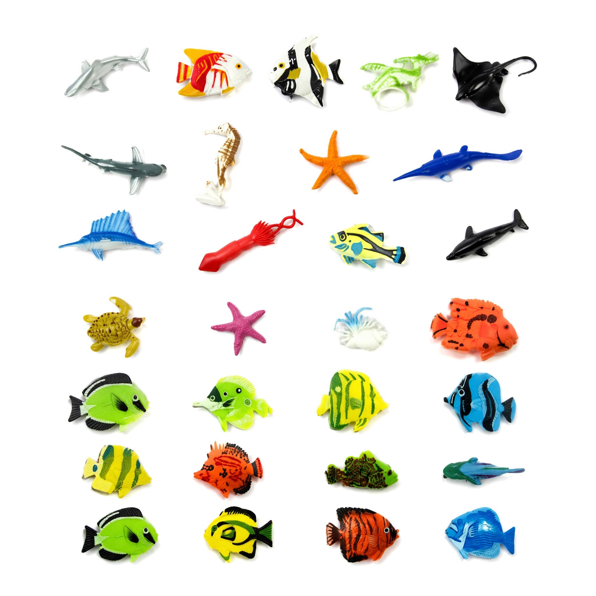 28Pcs Sea Animals Toys Ocean Creatures Figures Set Marine (sea animals)