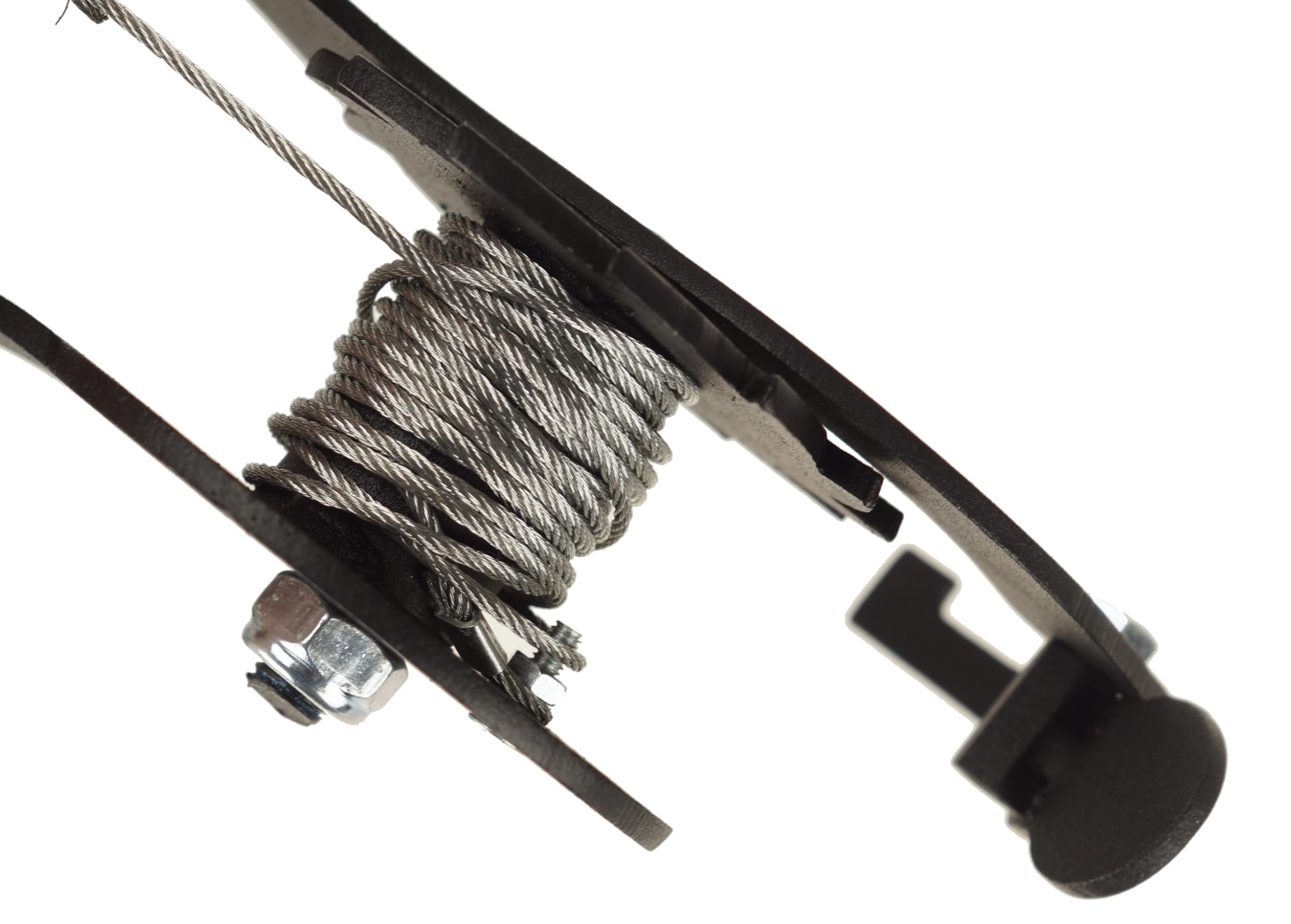 Seilwinde hand mit Kurbel und Karabiner - für Grill Barbecue - Handwinde fuer Schwenkgrill - Handseilwinde klein - Seilzug - Handkurbel - Handwinden - Grillrostwinde aus Stahl - Holzgriff