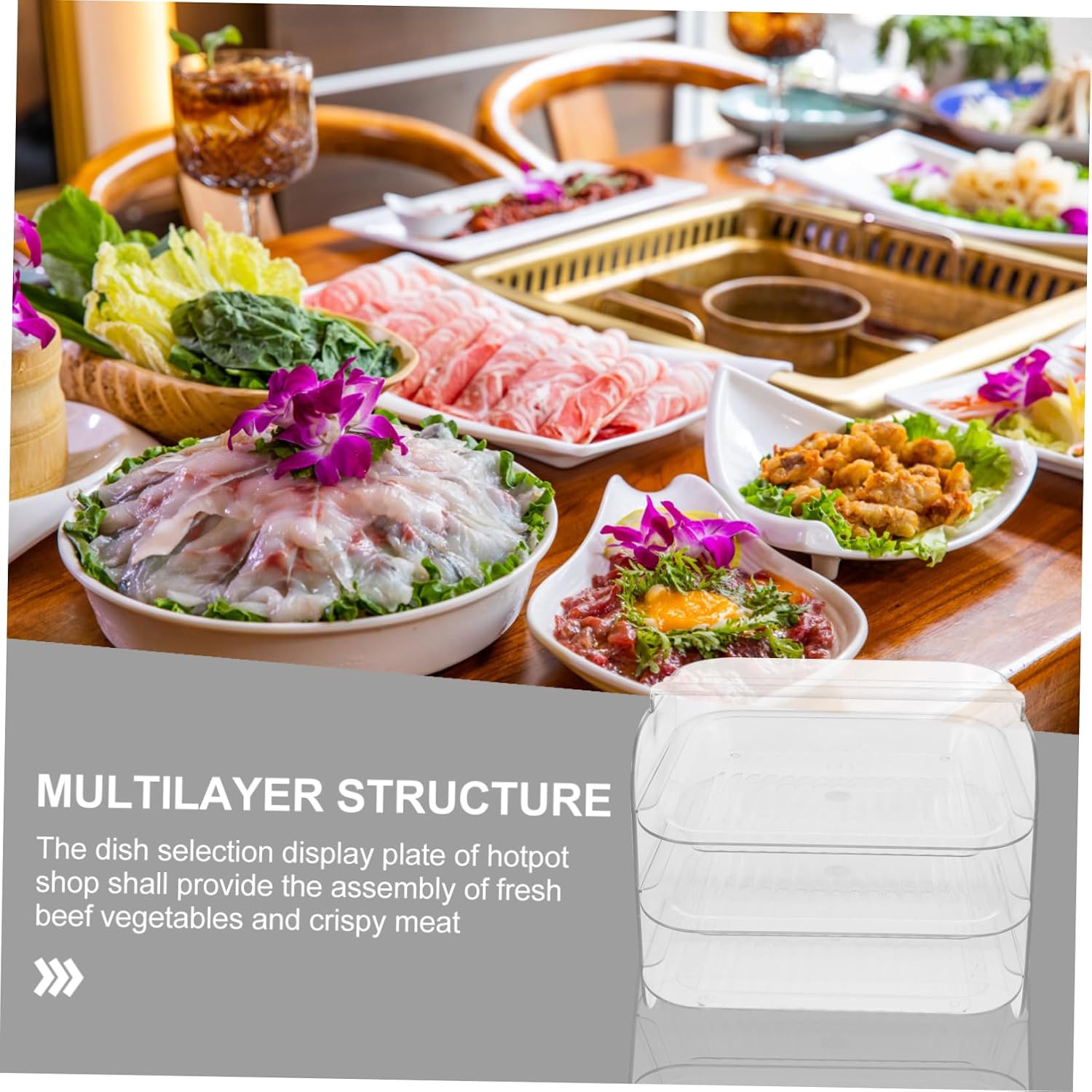 1pc Stackable Food Storage Rack Restaurant Kitchen Use Food Shelf Serving Tray for Dinnerware