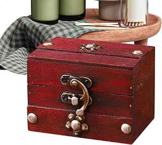 Vintage Jewelry Box - Antique Keepsake Storage Organizer with Lid | Decorative Jewelry Storage Case for Bedroom Tabletop Nightstand Dresser Vanity Office Cabinet Entryway