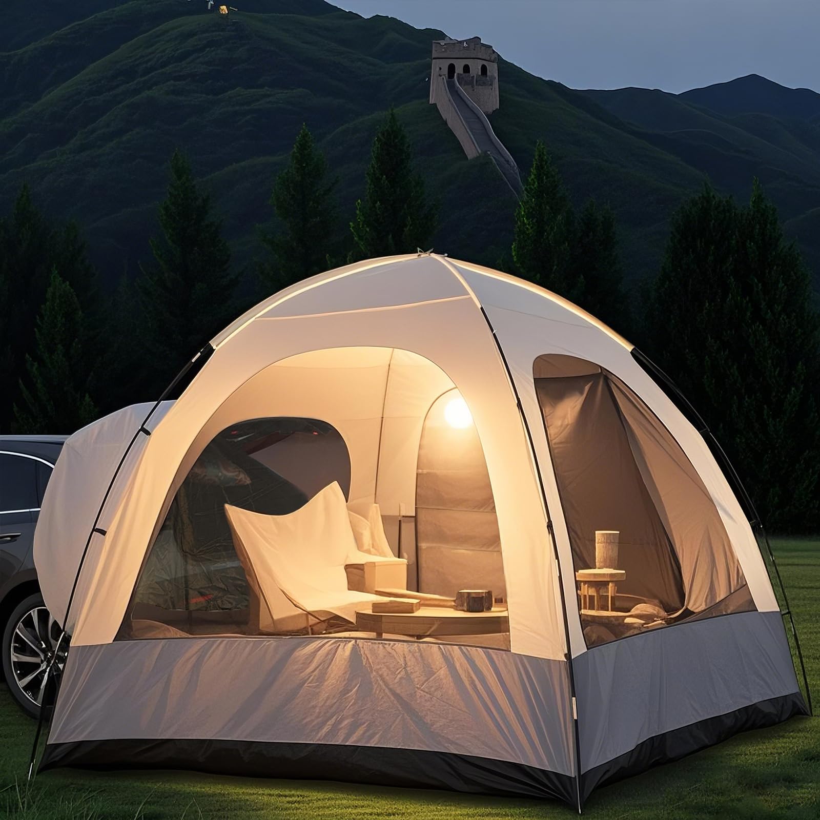 Tienda de campaña trasera para coche, aplicable a toldos de autobús, toldo con refuerzo, VW T5, VW T4, VW T6, toldo caravana T5 T6, accesorios de camping