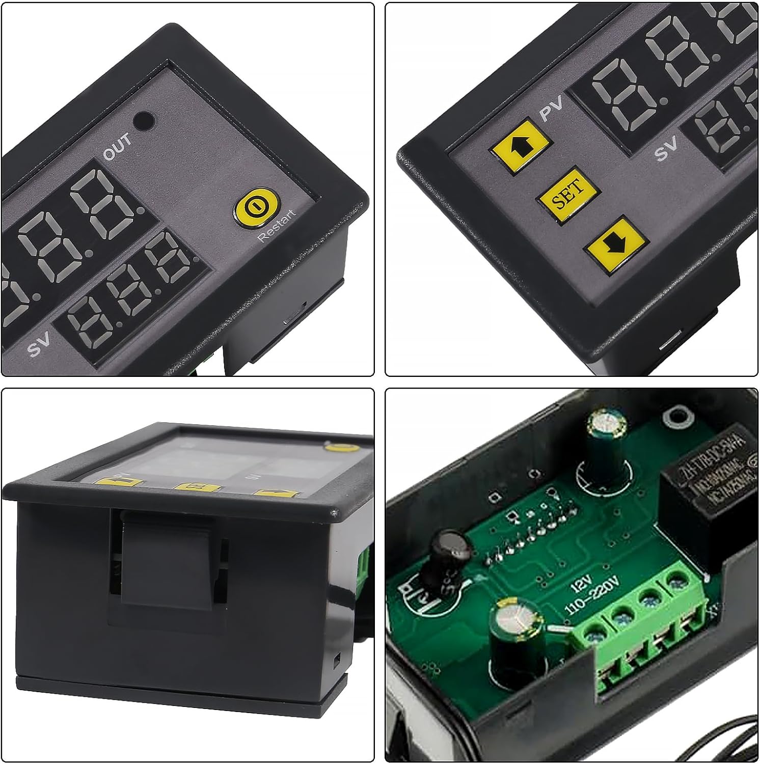 క్లోజ్-అప్ viewW3230 కంట్రోలర్ యొక్క డిస్ప్లే, బటన్లు మరియు అంతర్గత భాగాలను చూపిస్తుంది