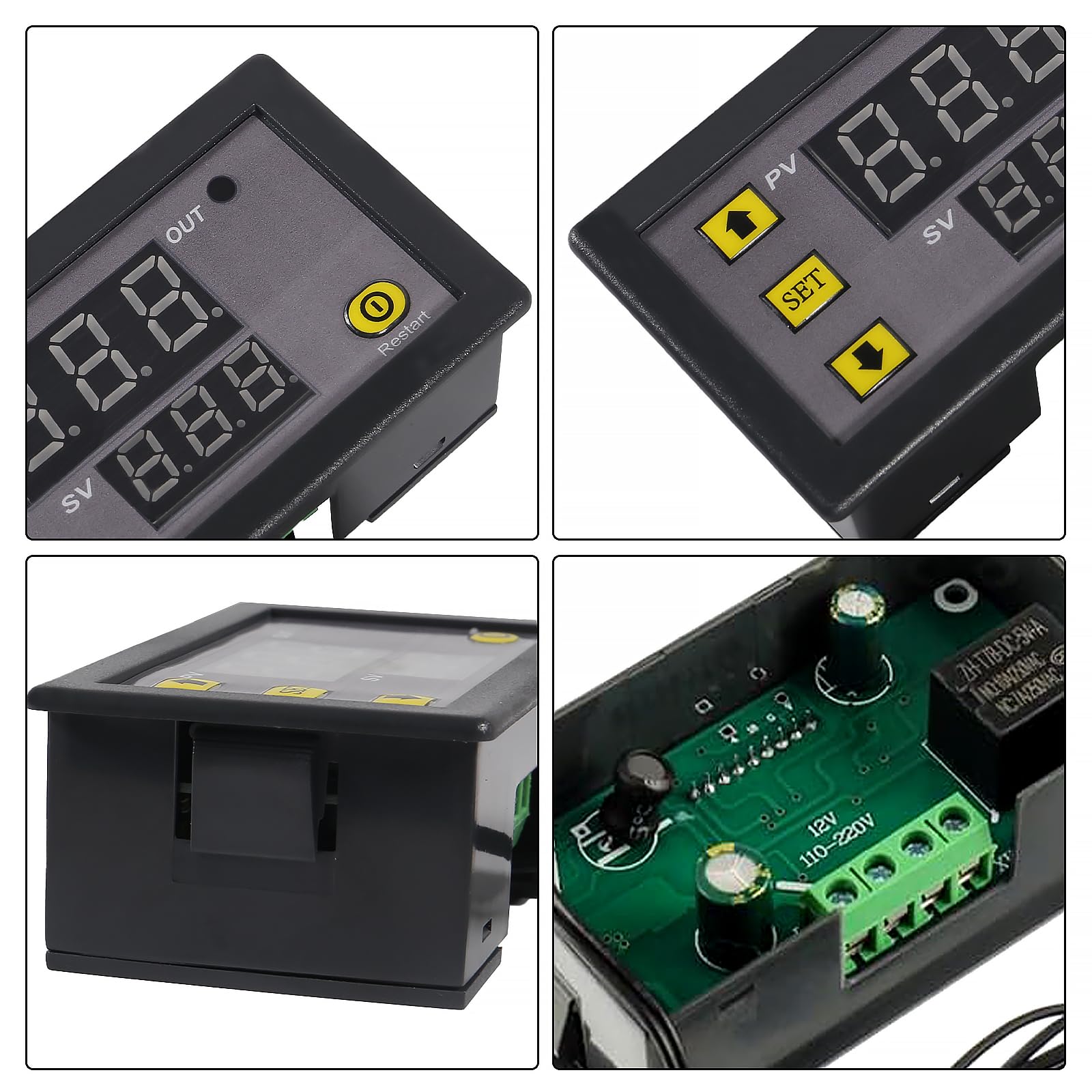 Cyfrowy regulator temperatury W3230 z wodoodpornym czujnikiem AC 110-220 V, programowalny termostat elektroniczny od -50℃ do 120℃