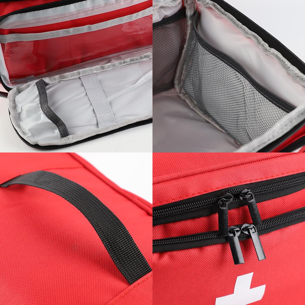 Borsa Pronto Soccorso Grande Capacità Impermeabile Porta Medicine da Viaggio Portatile Kit