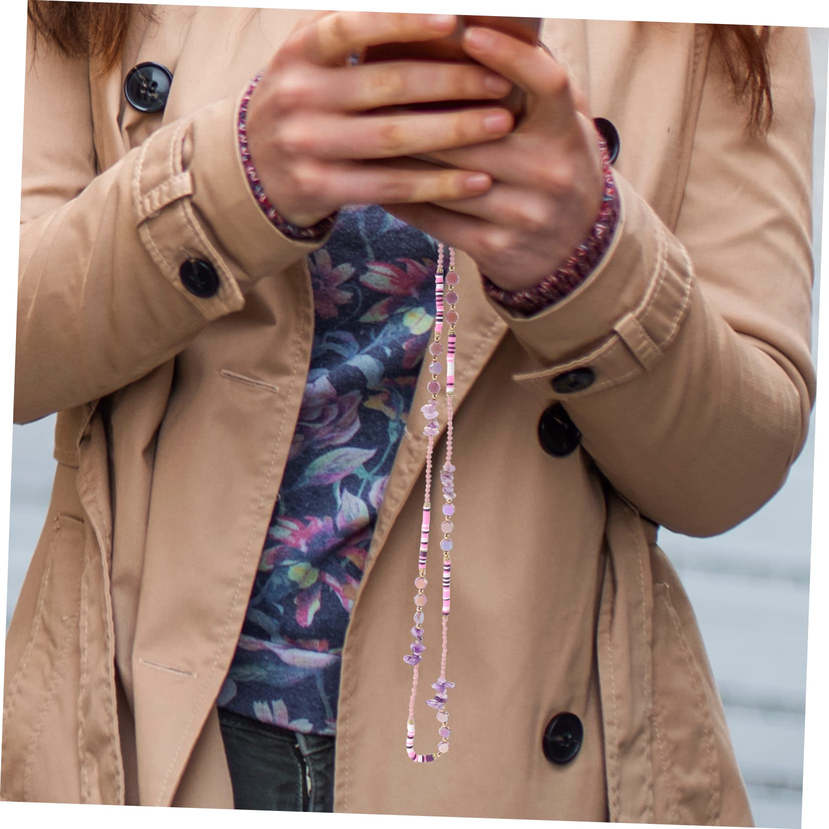 DECHOUS 3st Perlen Telefonkette Schlüsselband Aus Telefonperlen Hängende Handschlaufe Handyanhänger Schlüsselarmband Lanyard Für Frauen Plastik Hängende Kette Intelligent Violett Fräulein