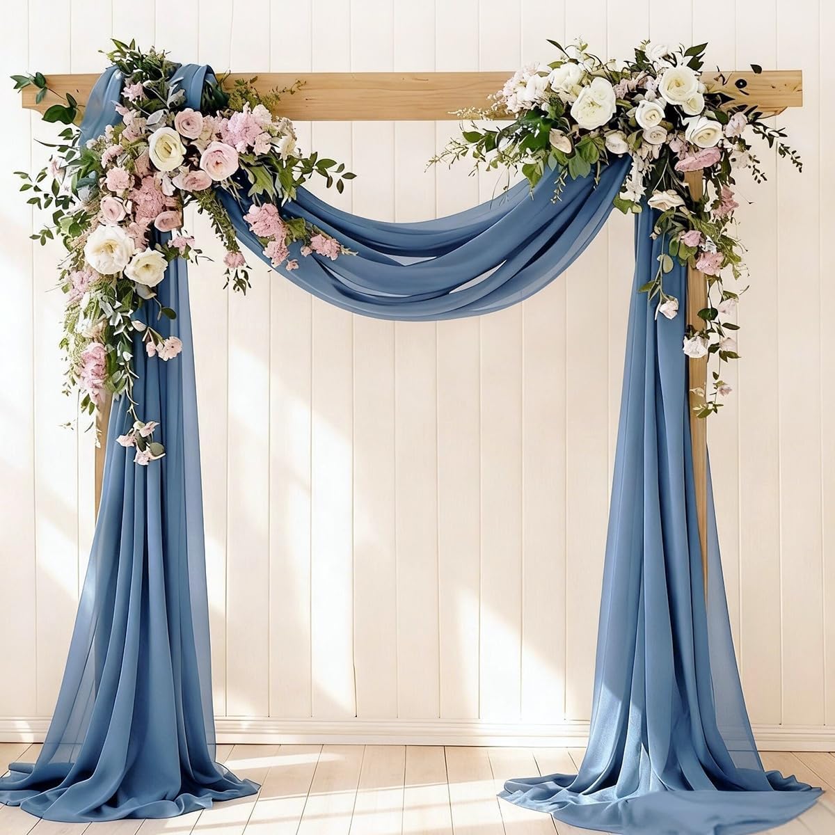 Dusty Blue Wedding Arch Draping Fabric Fall 2 Panels 29" × 240"