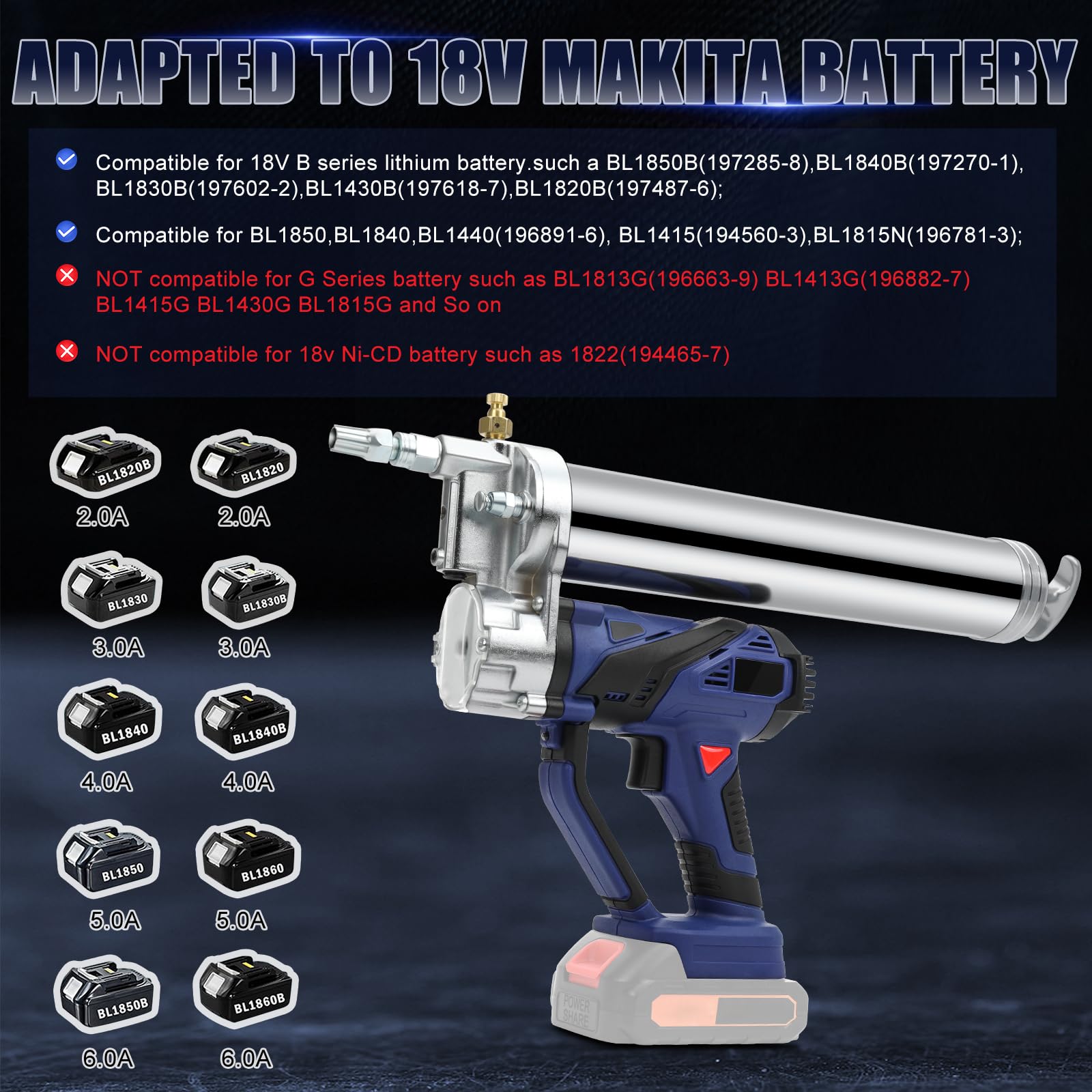 panthem Pistola engrasadora de alto rendimiento para batería Makita de 18 V, con manguera para equipos mecánicos, aceites, presión de trabajo 7000 psi (sin baterías ni cargador)