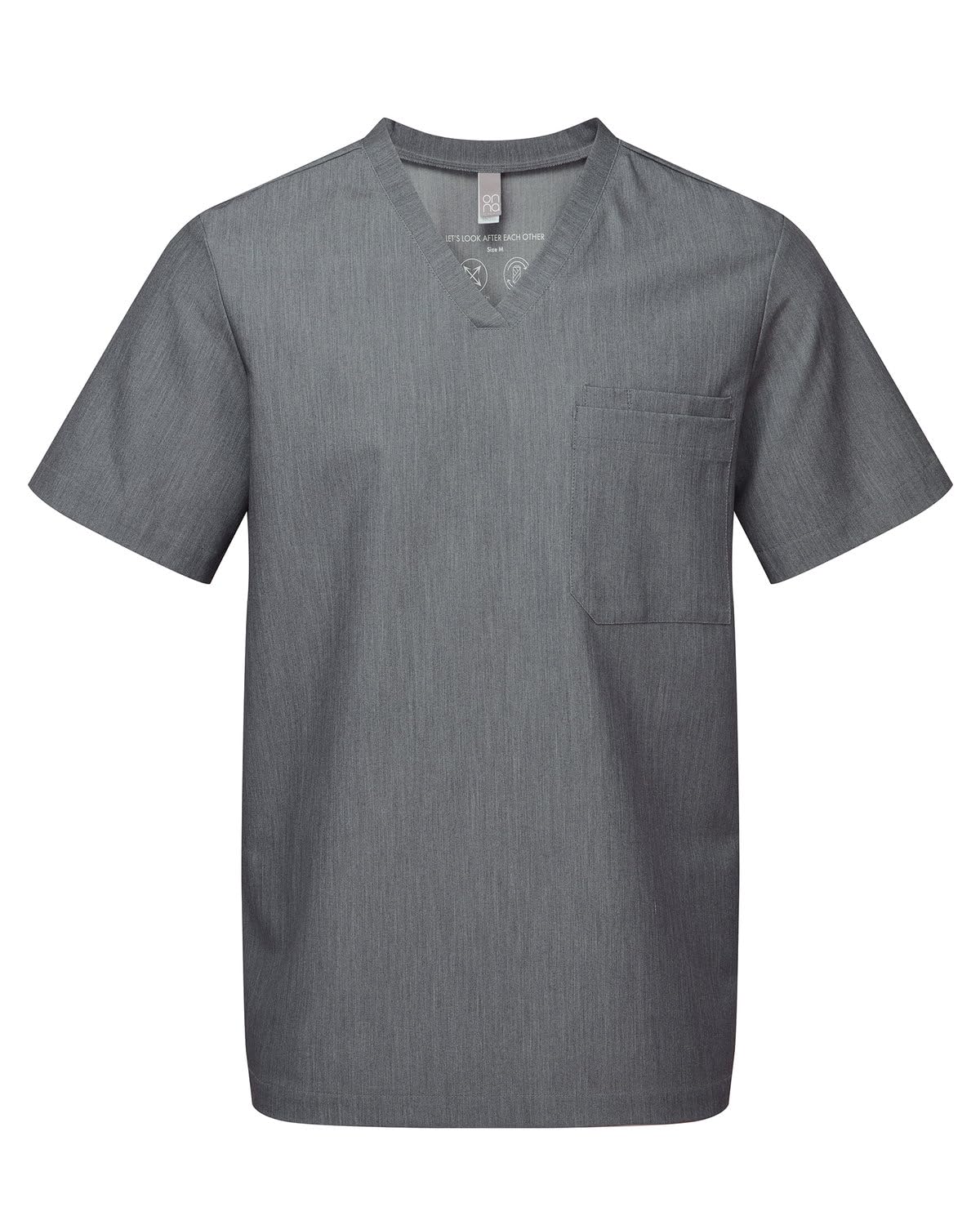 Onna - Limitless V-Neck Stretch Scrub Top with Pen Pocket (US, Alpha, 5X-Large, Regular, Regular, Dynamo Grey)