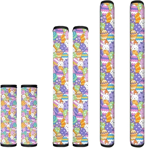 Vista 32 de Juego de 6 fundas protectoras para manijas de puerta de refrigerador con diseño de esqueleto divertido, guantes de cocina para nevera, microondas