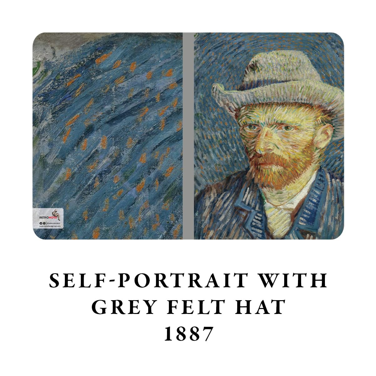 Retronote Van Gogh 4'lü Defter Seti 4, Self-portrait Series I, Çizgisiz, 64 Sayfa, 14x21cm