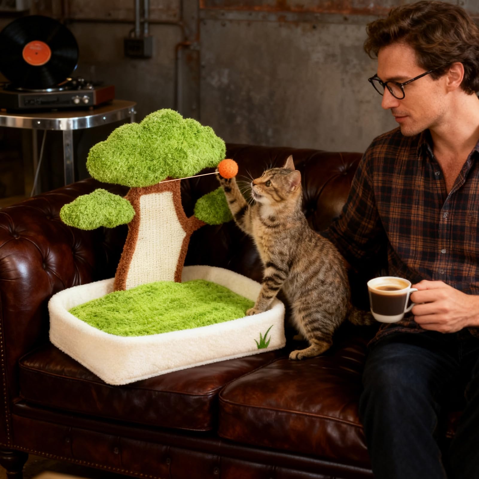 Kleines Katzenbett mit Töpfchen und Plüsch, zum Aufhängen, für Katzen im | Innenbereich, für Haus, Winter, Wohnzimmer, Schlafzimmer, zum im Wohnzimmer oder Schlafzimmer neben dem Sofa