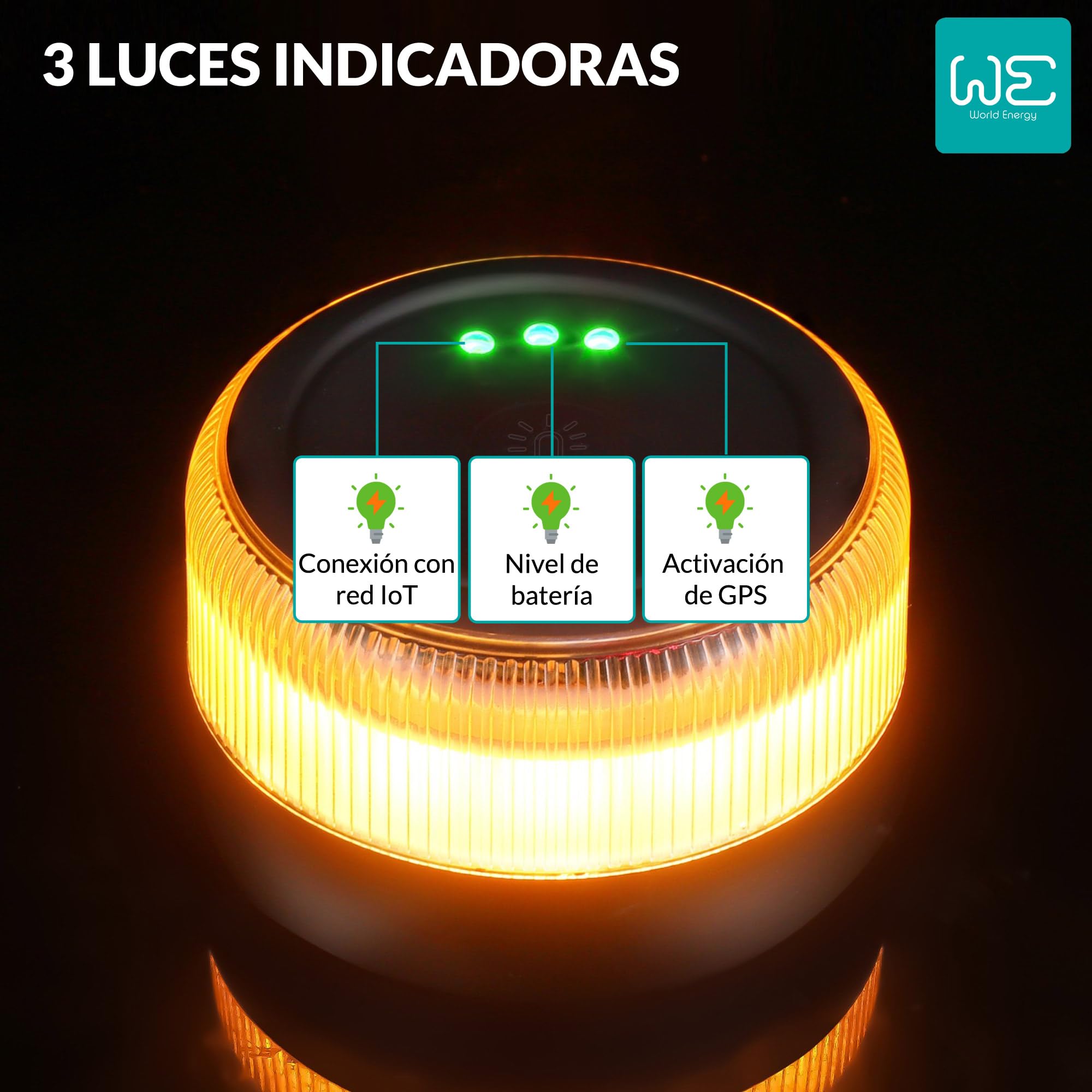 WE Baliza V16 Geolocalizable Homologada y Conectada a DGT 3.0 color negro