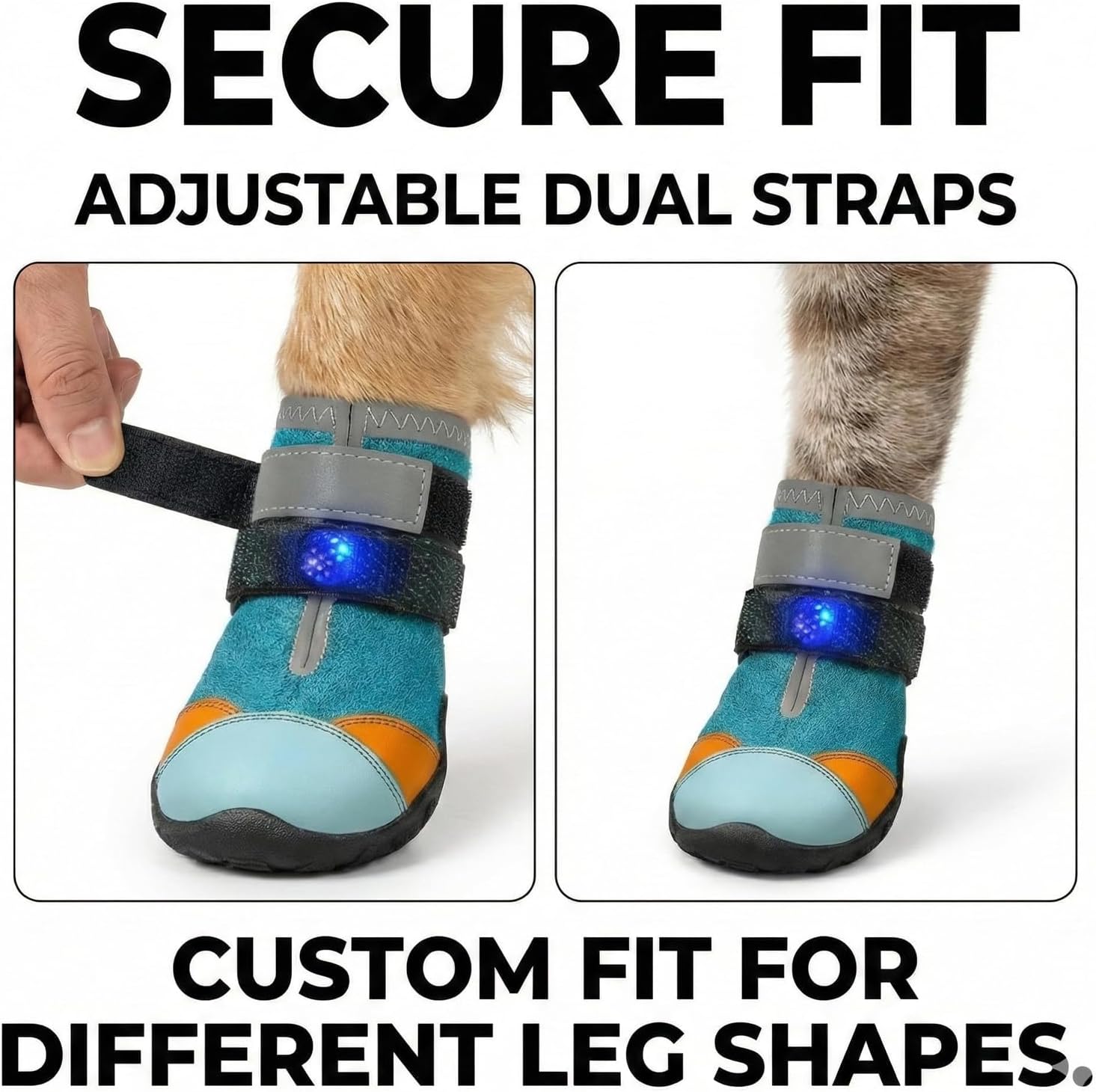 Breathable Light Up Shoes for Dogs & Cats, Anti Slip LED Motion Activated Paw Protectors for Night, Motion-Activated Visibility Pet Shoe (4pcs,5)