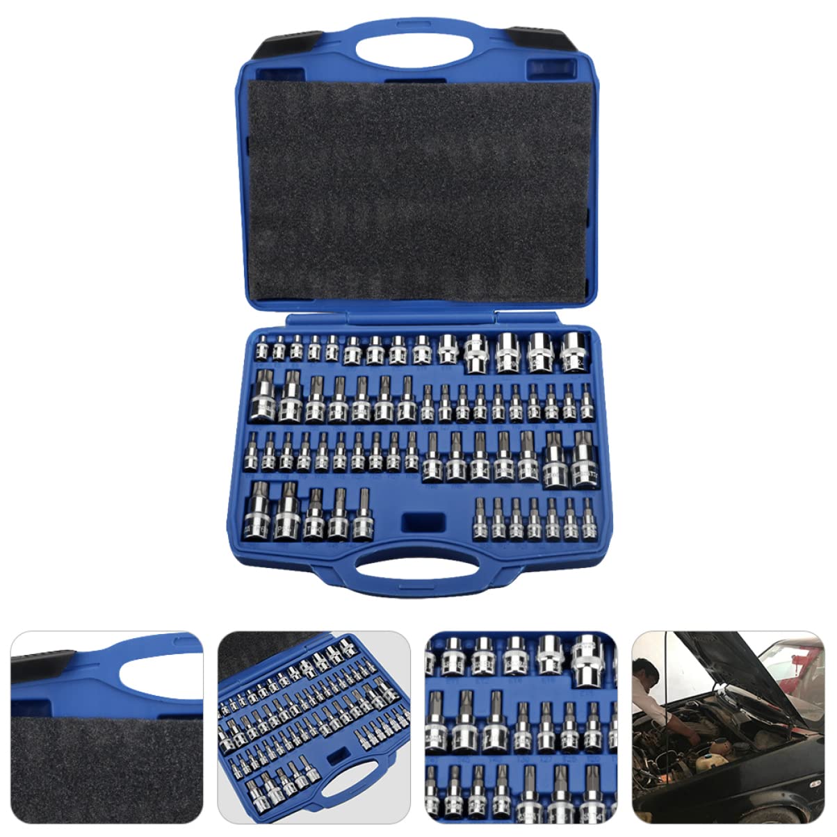 Set Bussole 60 Pezzi in Acciaio al Cromo Vanadio, Kit Professionale