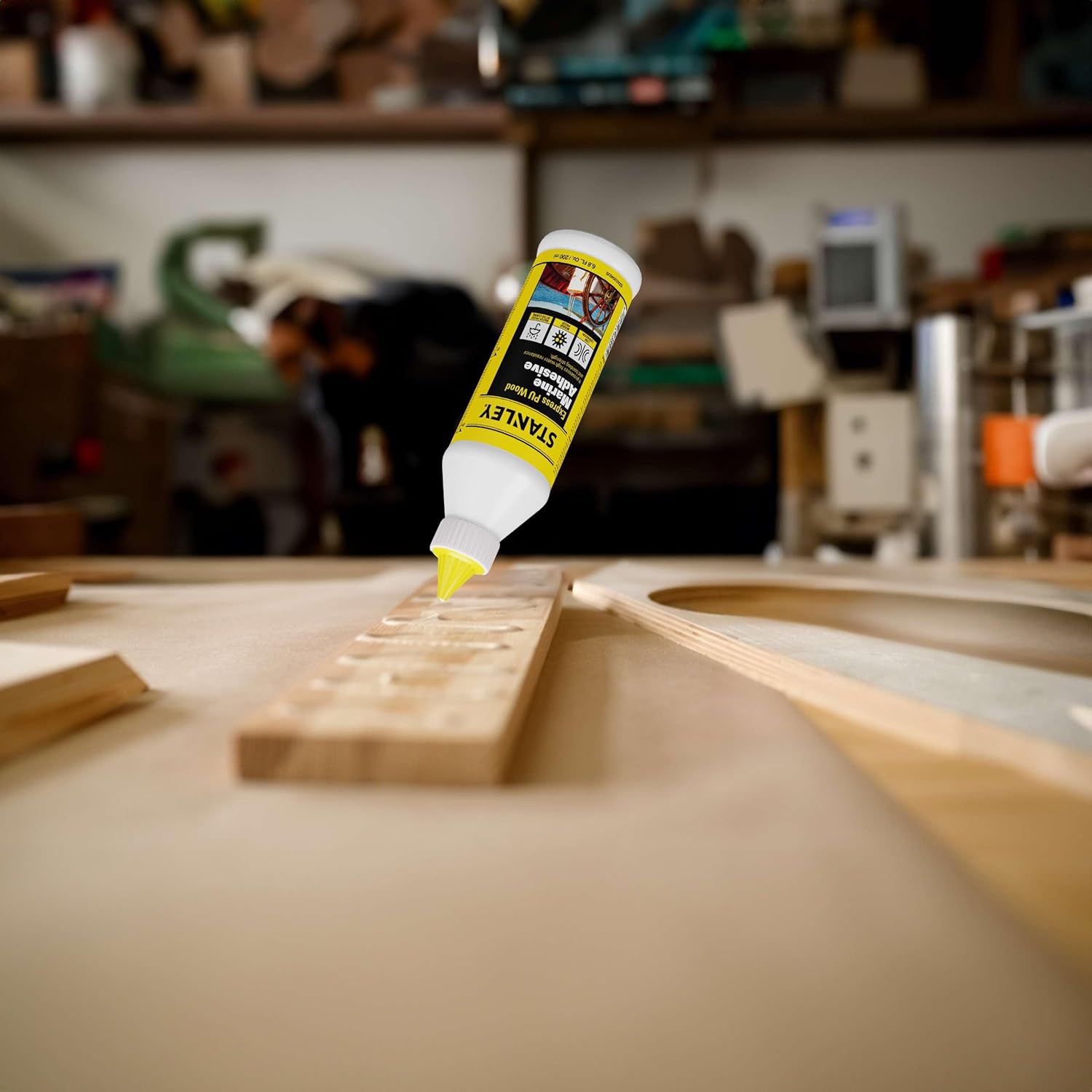 Stanley Marine-Grade Polyurethane Wood Glue -2X6.8 Fl. Oz. - Superior Water-Resistant & High Strength Adhesive for Boaters - 2 Pack